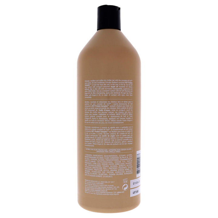 Redken All Soft Conditioner | Moisturizes and Deeply Hydrates| Softens, Smooths, and Adds Shine| Nourishing Conditioner for Dry Hair | Safe for Color-Treated Hair | With Argan Oil
