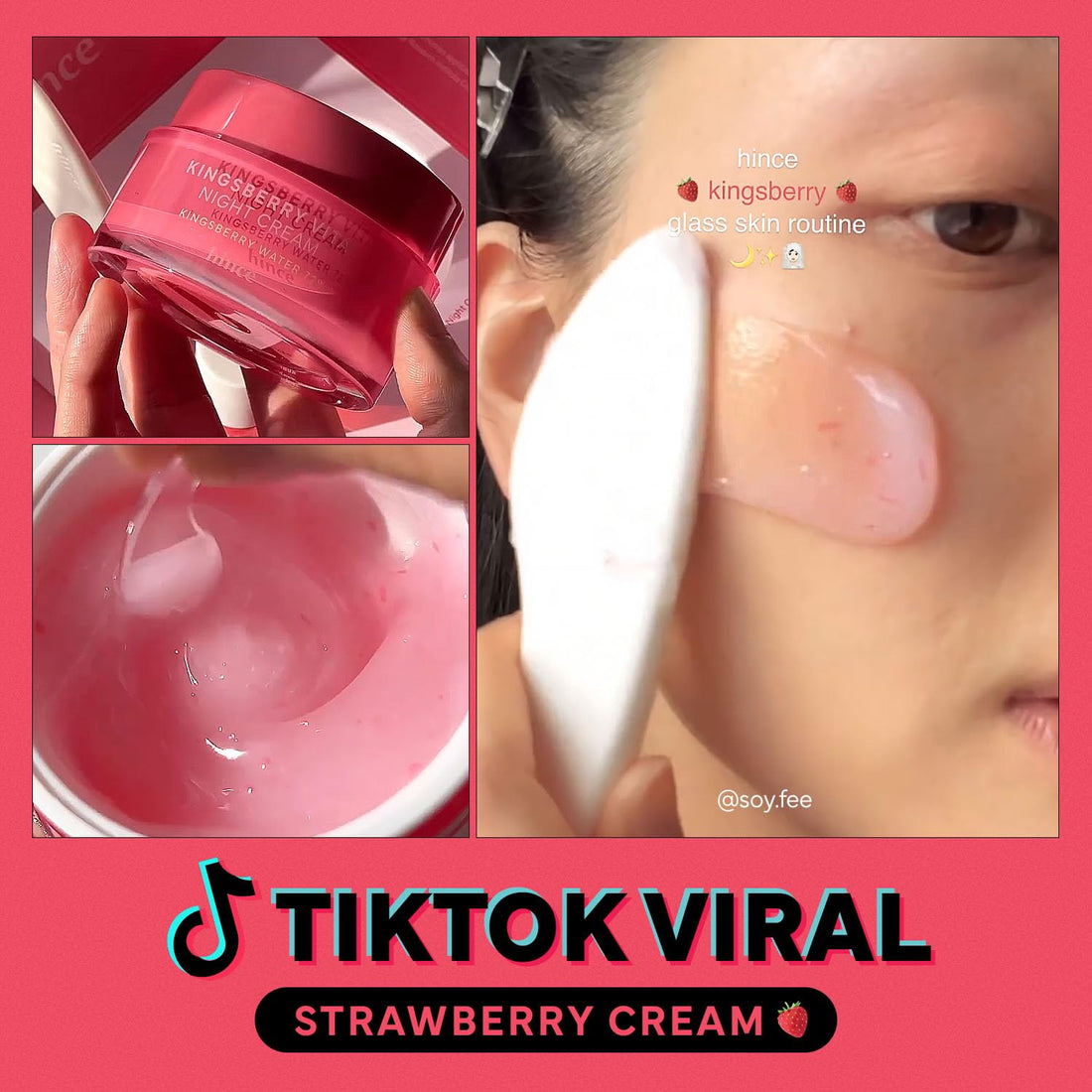 HINCE KINGSBERRY CREAM - Jelly Cream, Dullness Improvement, Niacinamide, Face Moisturizer for Dry Skin, Gives Hydration and Glass Skin Overnight, Korean Skincare (1.69 fl.oz)