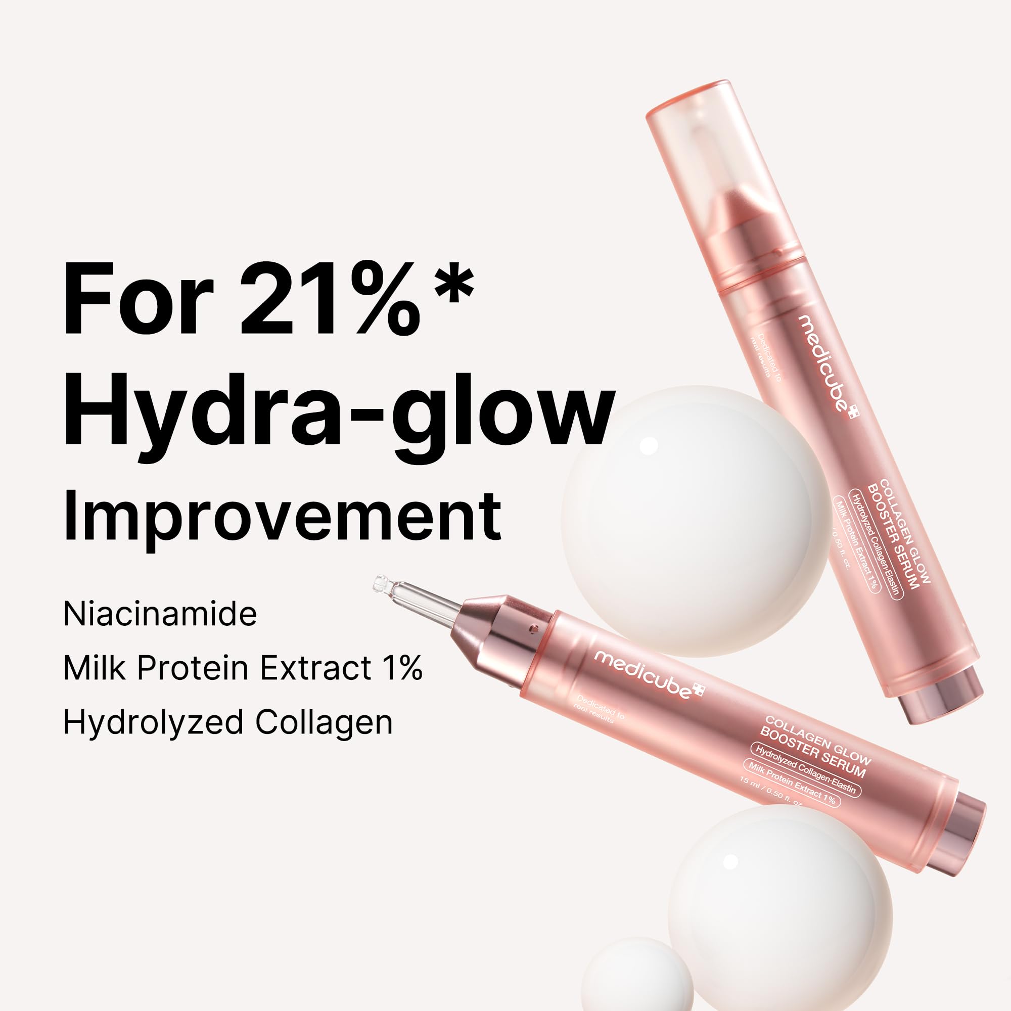 Medicube Collagen Glow Booster Milk Serum - Twist & Click - Radiance & Hydration with Niacinamide, Milk Protein Extract, Hydrolyzed Collagen - Illuminates & Firms Skin - Korean Skin Care, 0.50 oz