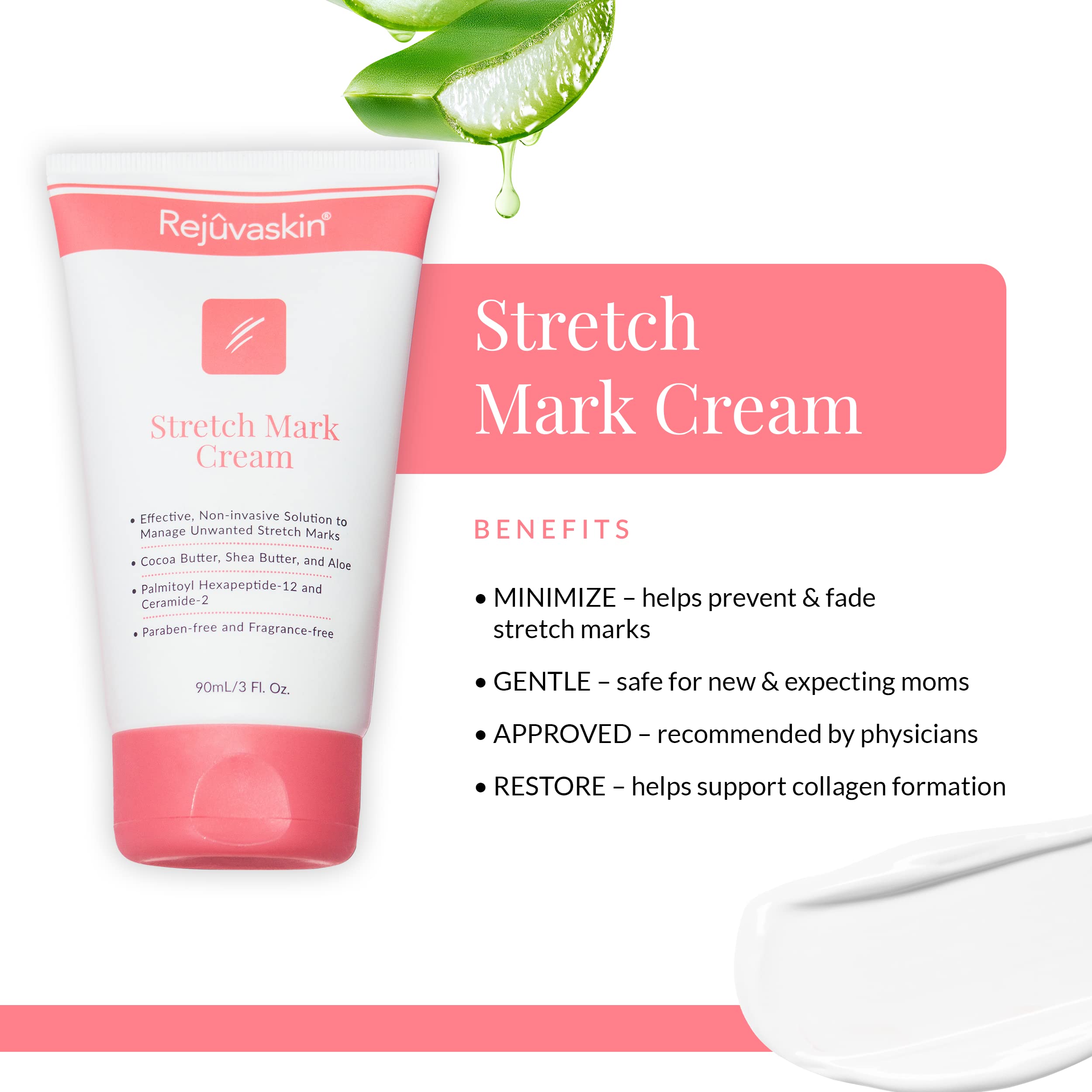 Rejuvaskin Resolve Stretch Mark Cream ‚¬Œ Helps Improve And Prevent Stretch Marks ‚¬Œ Cocoa Butter, Aloe, Shea - 3Fl Oz/90Ml