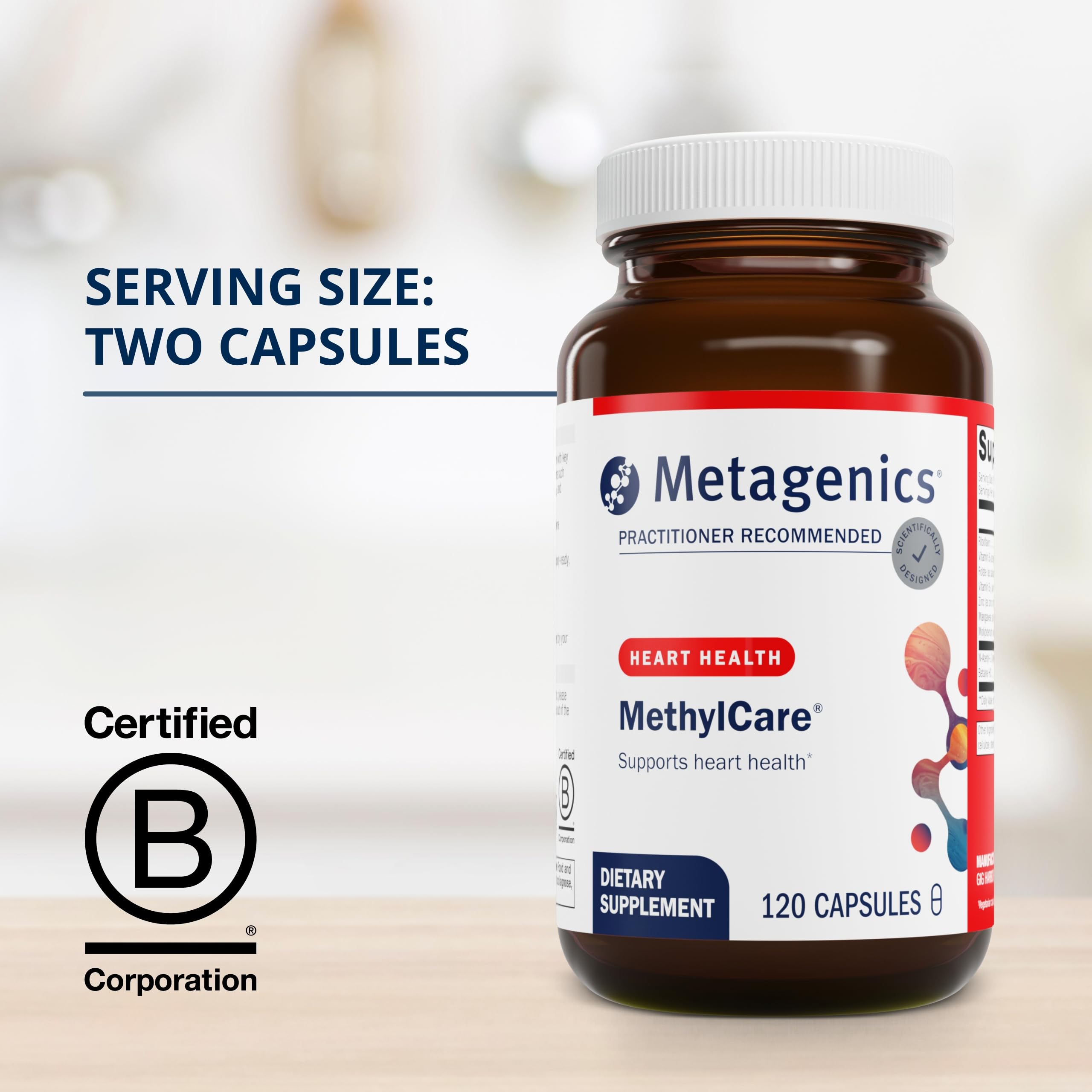Metagenics MethylCare - 1,330 mcg DFE Folate - for Homocysteine Metabolism & Methylation* - Non-GMO & Gluten-Free - 120 Count