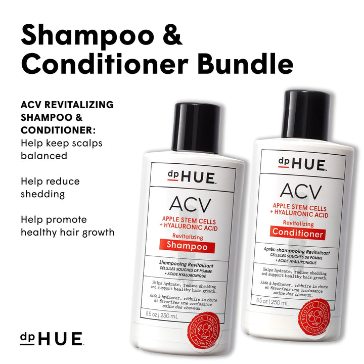 dpHUE ACV Revitalizing Shampoo + Conditioner - Supports Healthy Hair Growth - With Apple Cider Vinegar & Hyaluronic Acid - Vegan & Color Safe, 8.5 oz Each