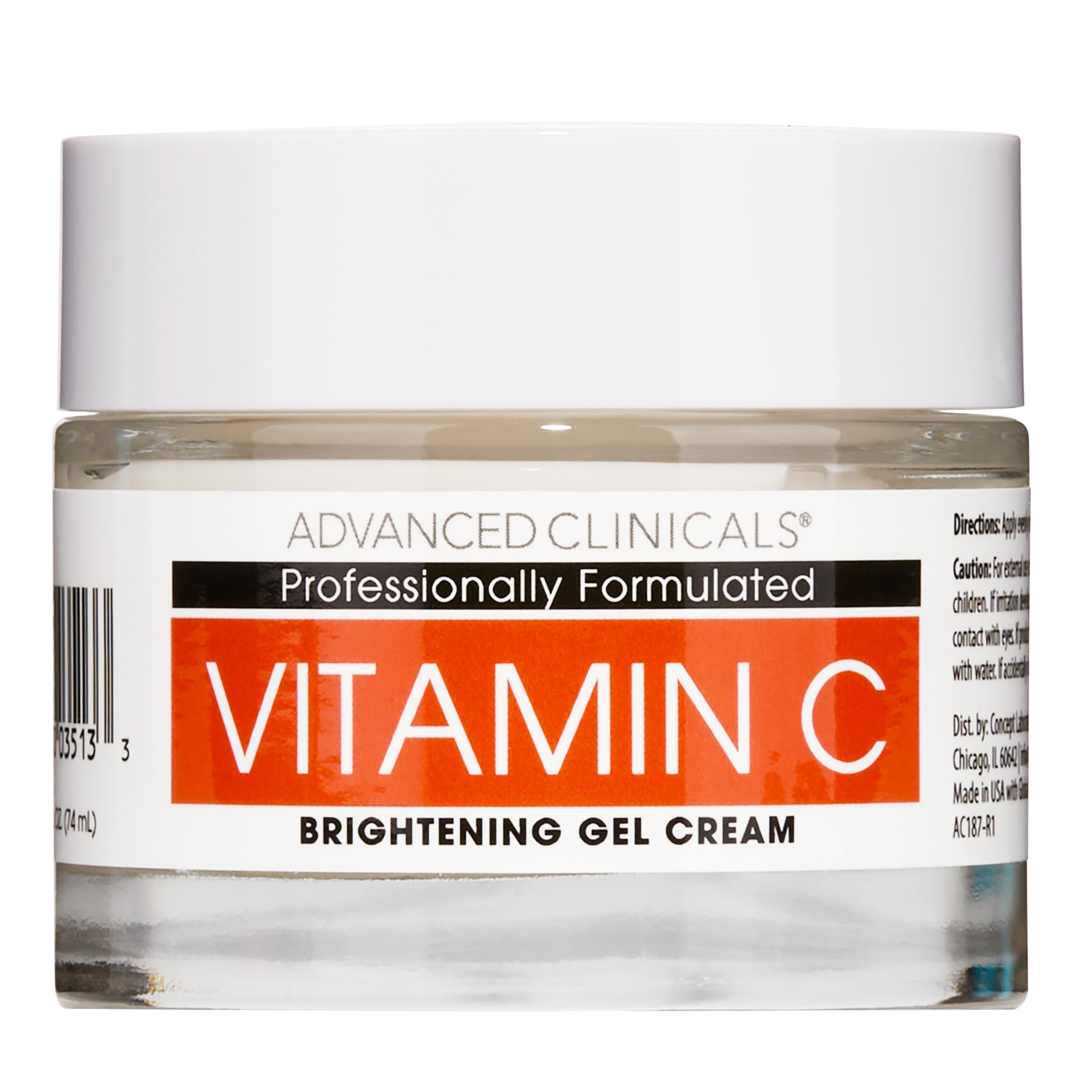 Advanced Clinicals Vitamin C Face Cream Moisturizer Skin Care Facial Lotion, Potent Vitamin C Gel Cream For Face Targets Dry Skin, Age Spots, Wrinkles, Hyperpigmentation, & Sun Damaged Skin, 2.5 Fl Oz