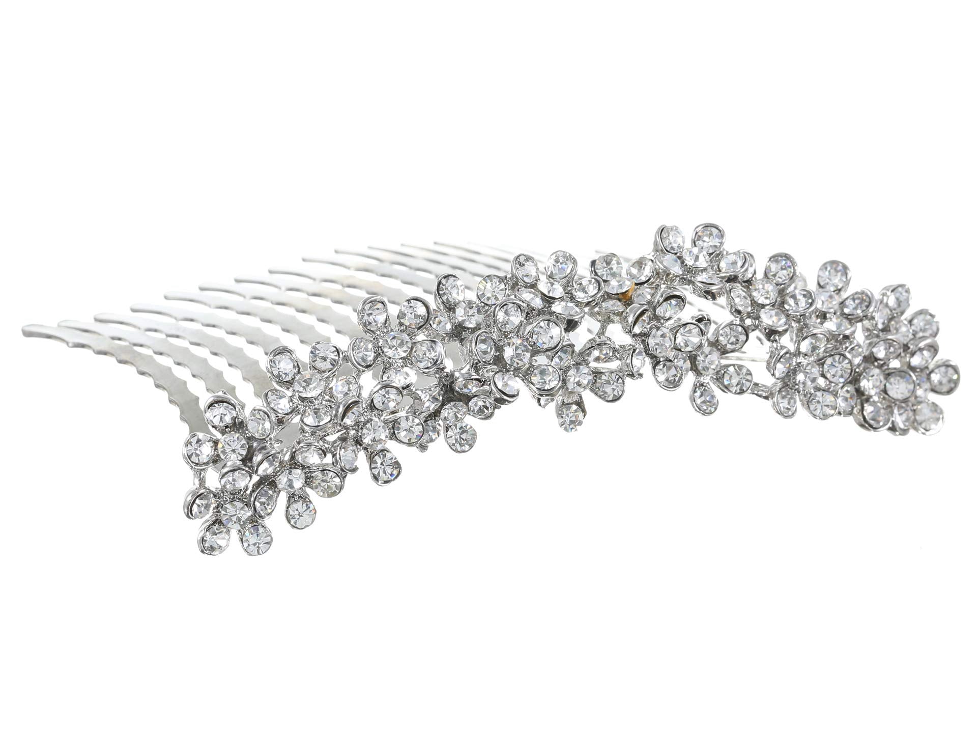 Bridal Flower Rhinestones Crystal Prom Wedding Tiara Hair Comb T812