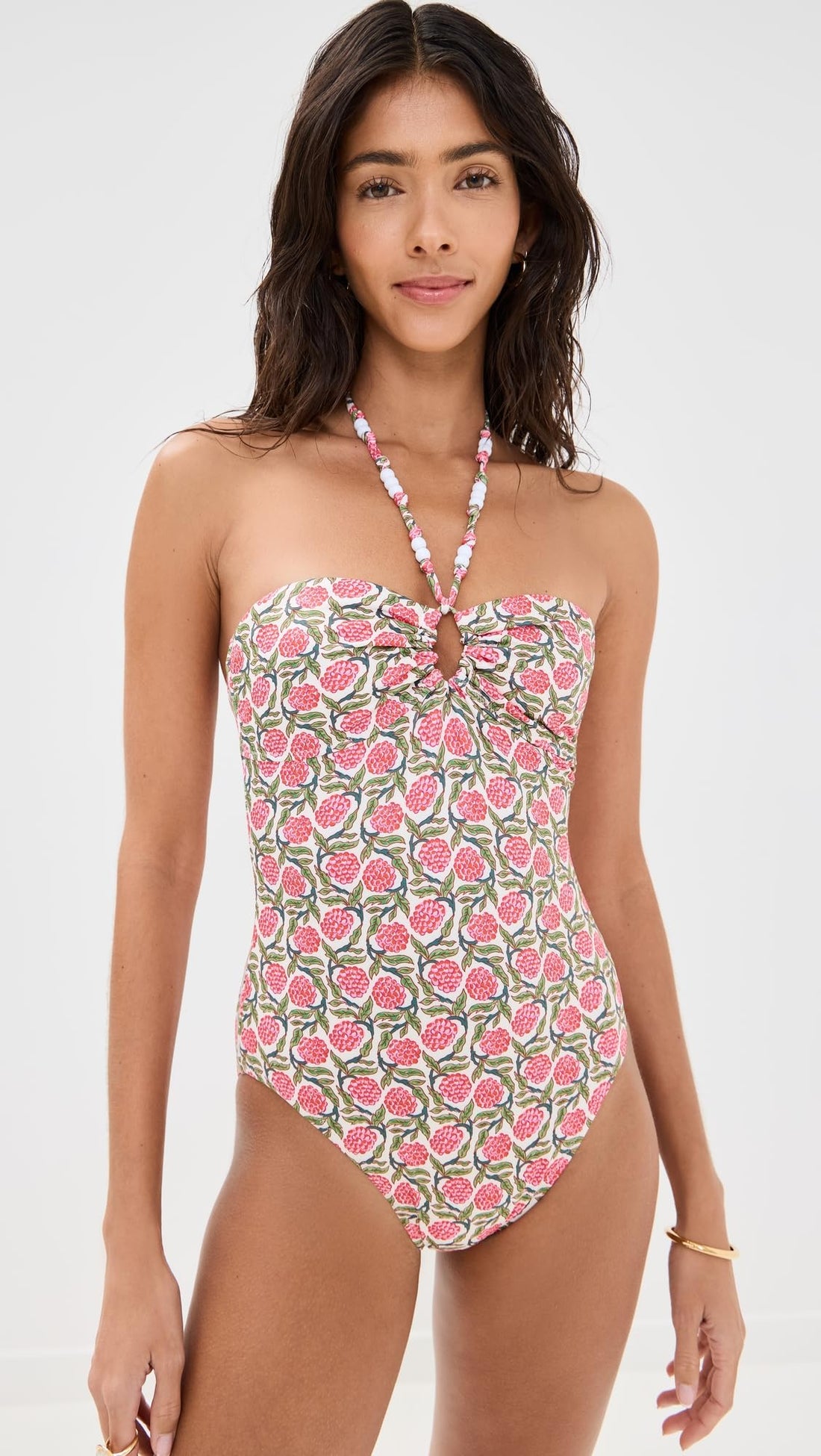 Rhode Women's Kanika One Piece, Raspberry Vine, Floral, Pink, S