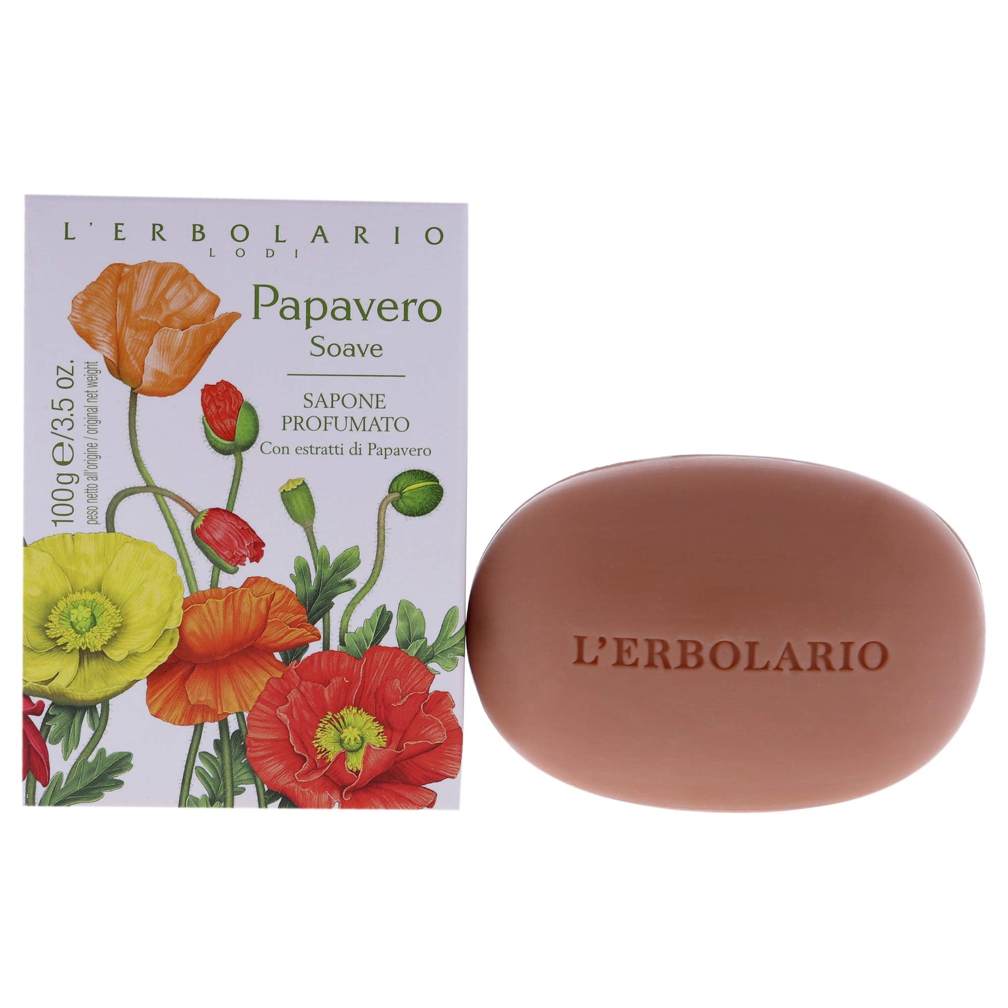 LErbolario Sweet Poppy Perfumed Bar Soap For Unisex 3.5 oz Soap