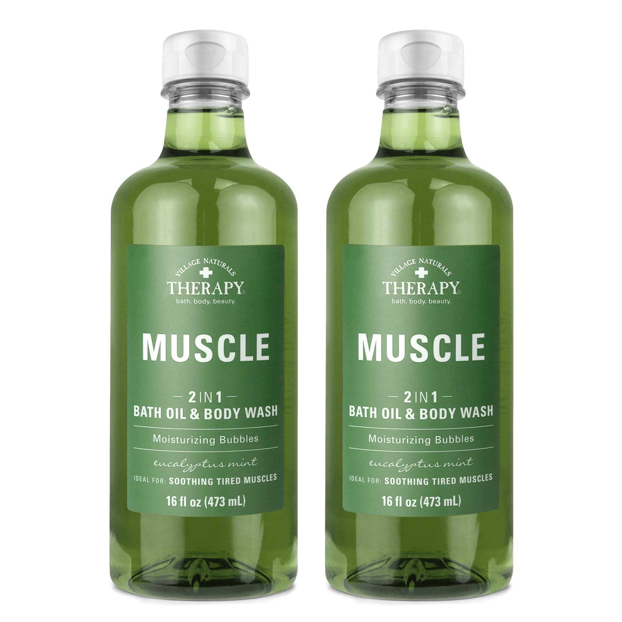 Village Naturals Aches And Pains Muscle Relief Foaming Bath Oil And Body Wash 16 Oz. 2 Pack