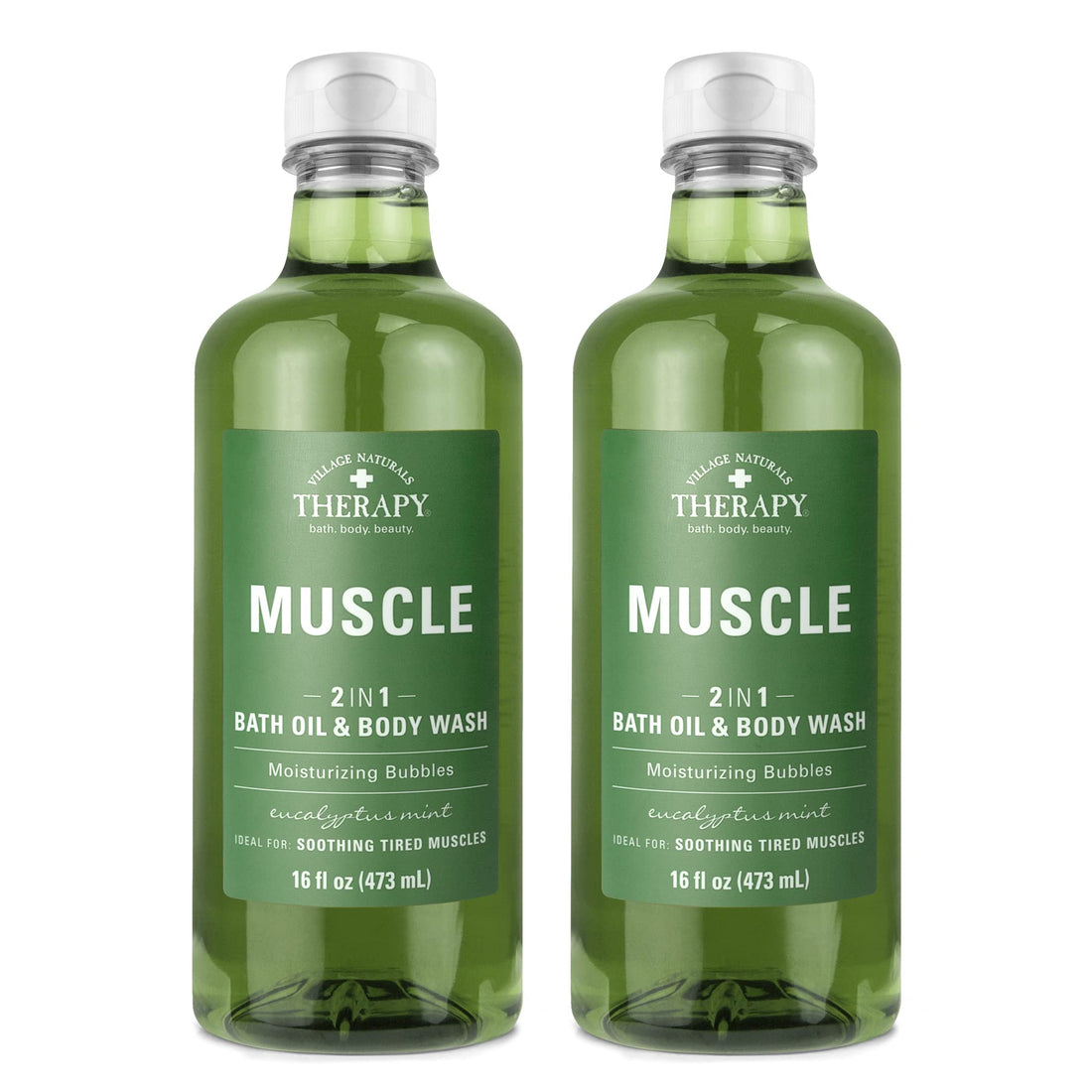 Village Naturals Aches And Pains Muscle Relief Foaming Bath Oil And Body Wash 16 Oz. 2 Pack
