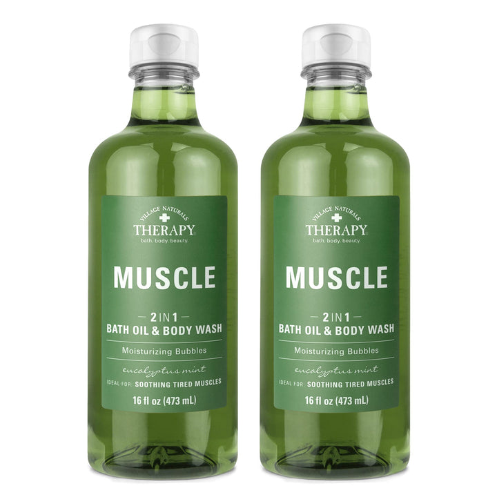 Village Naturals Aches And Pains Muscle Relief Foaming Bath Oil And Body Wash 16 Oz. 2 Pack
