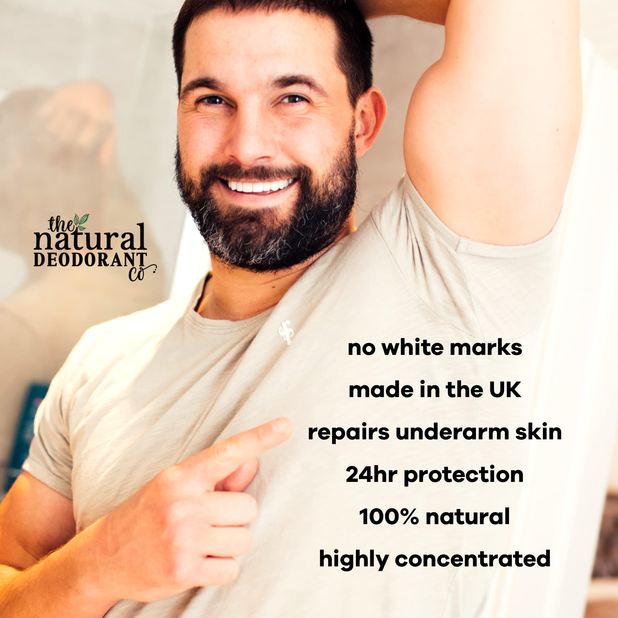 The Natural Deodorant Co, Clean Deodorant Balm For Men 55g, Aluminium Free, Plastic Free, All Day Protection