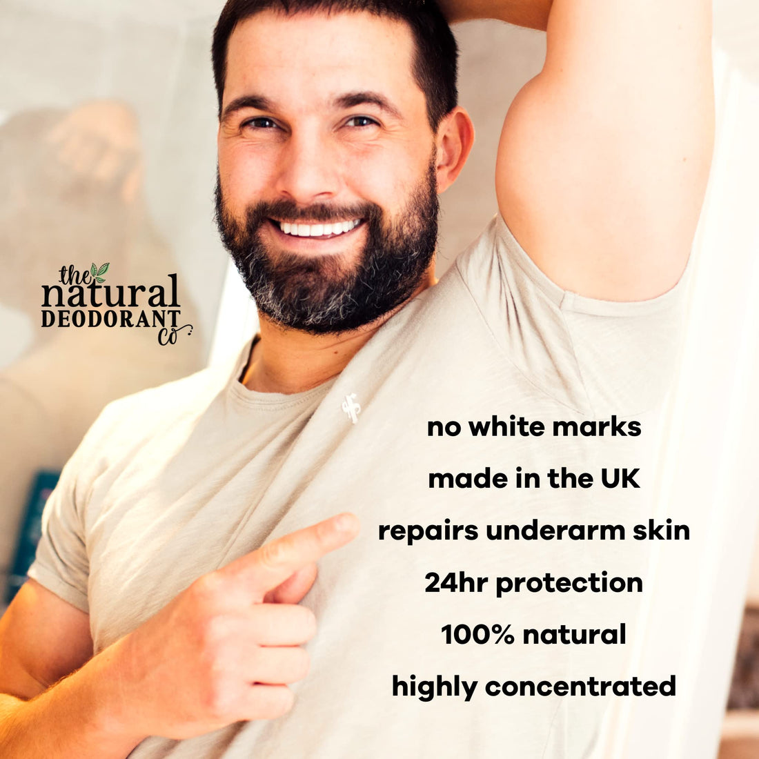 The Natural Deodorant Co, Clean Deodorant Balm For Men 55g, Aluminium Free, Plastic Free, All Day Protection
