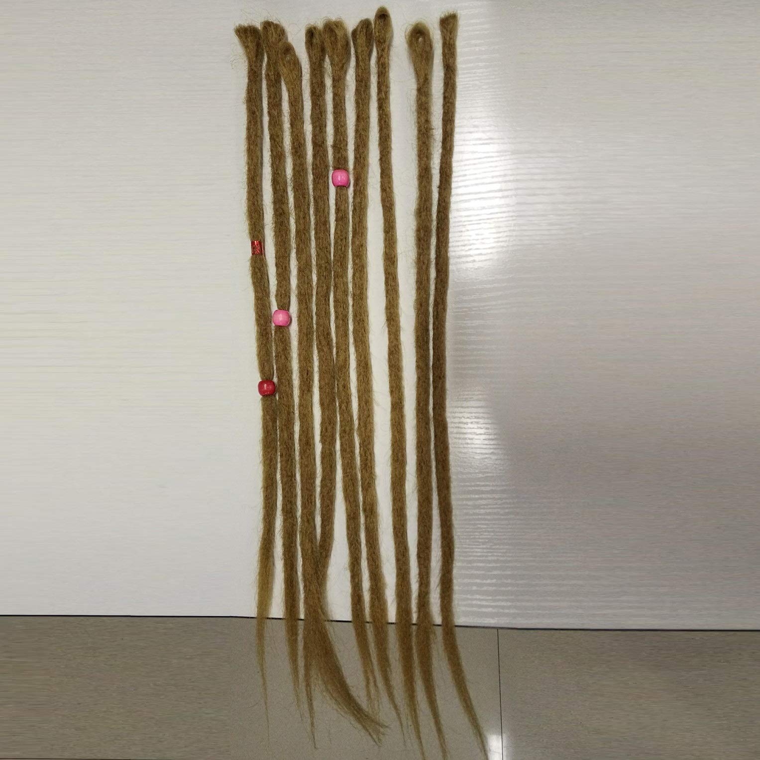 DSOAR Synthetic 20 Inch 12 Strands Handmade Dreadlocks Extensions Twist Braiding Hair Crochet Braids (Light Brown Color)