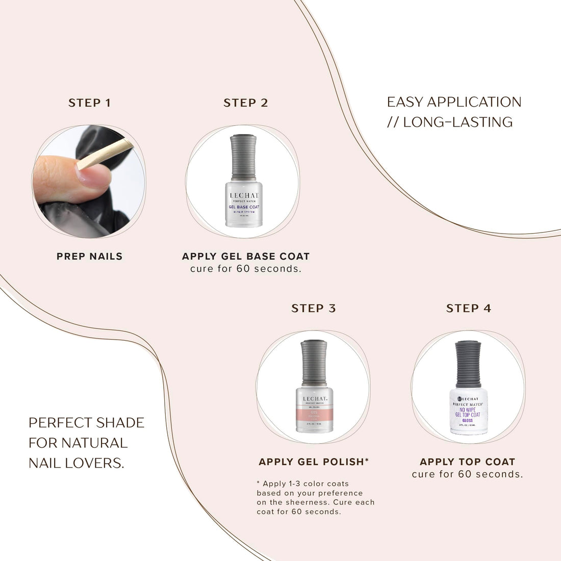 LeChat Perfect Match Gel Polish, Paloma, 0.5 Fl Oz (PMS15)