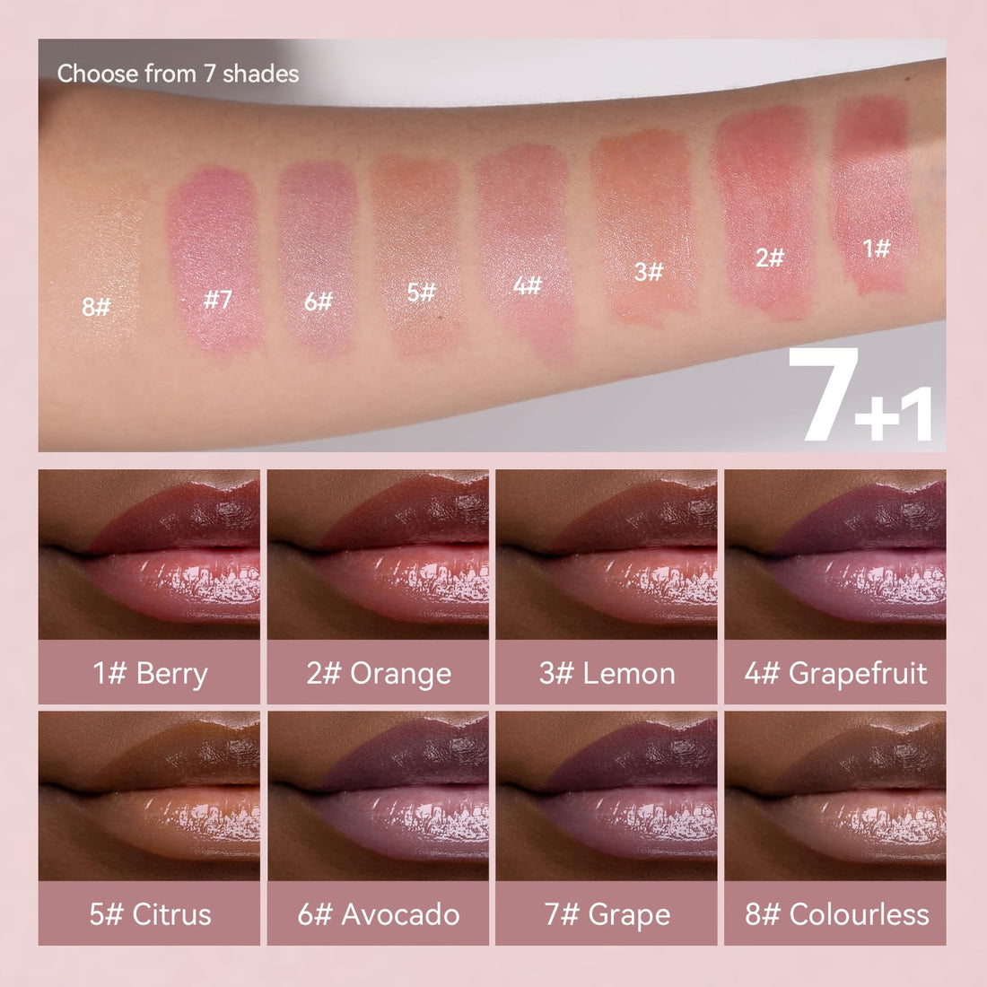 8PCS Tinted Lip Balm with Vaseline, 8 Colored Lip Balm Set, Natural Plumping Lip Balm Pack, Girls’ PH Lip Balm Bulk, Small Gifts Lipstick Sets For Women, Hydrating Lip Tint Balm, Soft Chap Sticks Pack