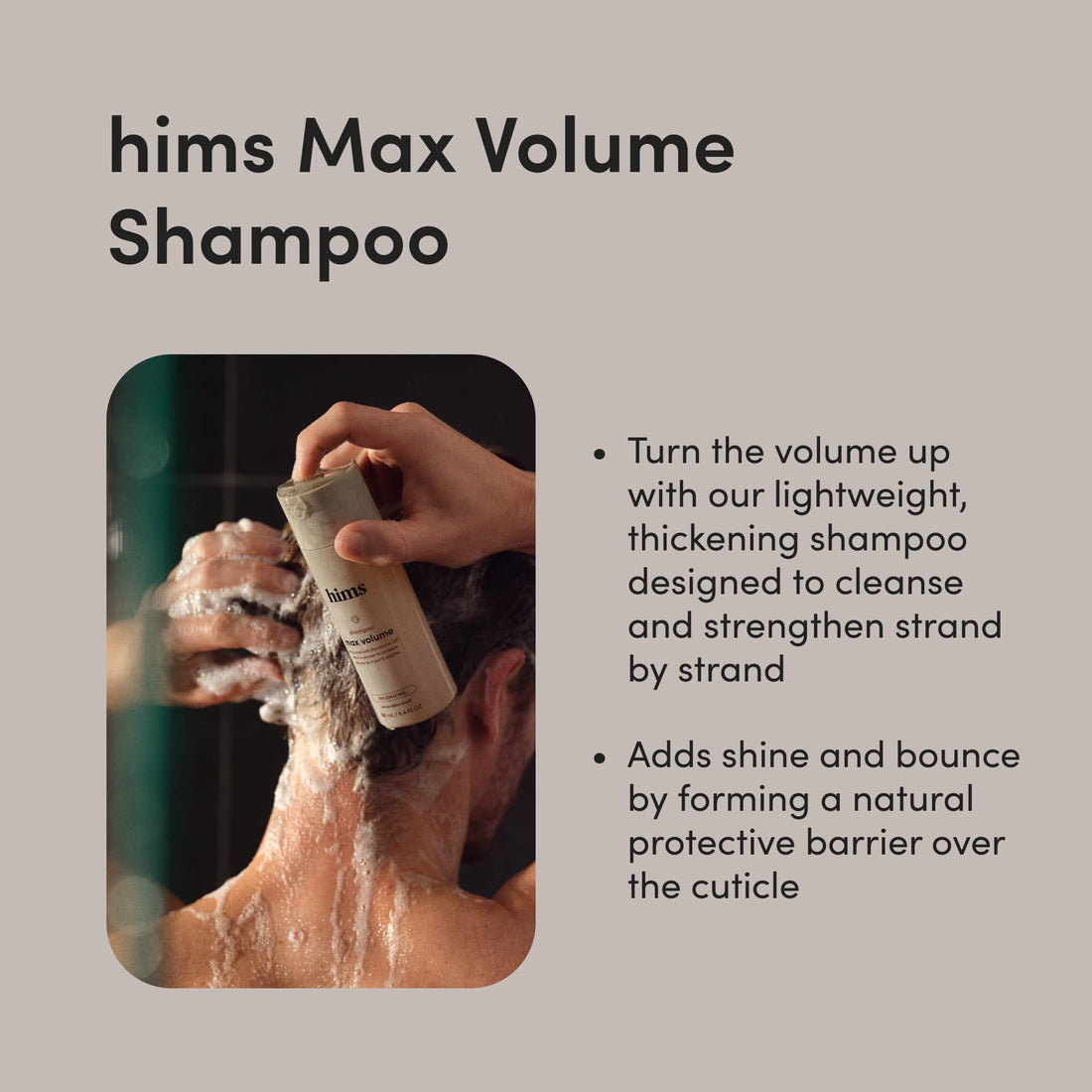 hims Max Volume Shampoo, 2 Pack - Volumizing Natural Shampoo for Men with Biotin - Adds Volume, Shine & Bounce - Citrus Spice - 2 x 6.4 fl oz