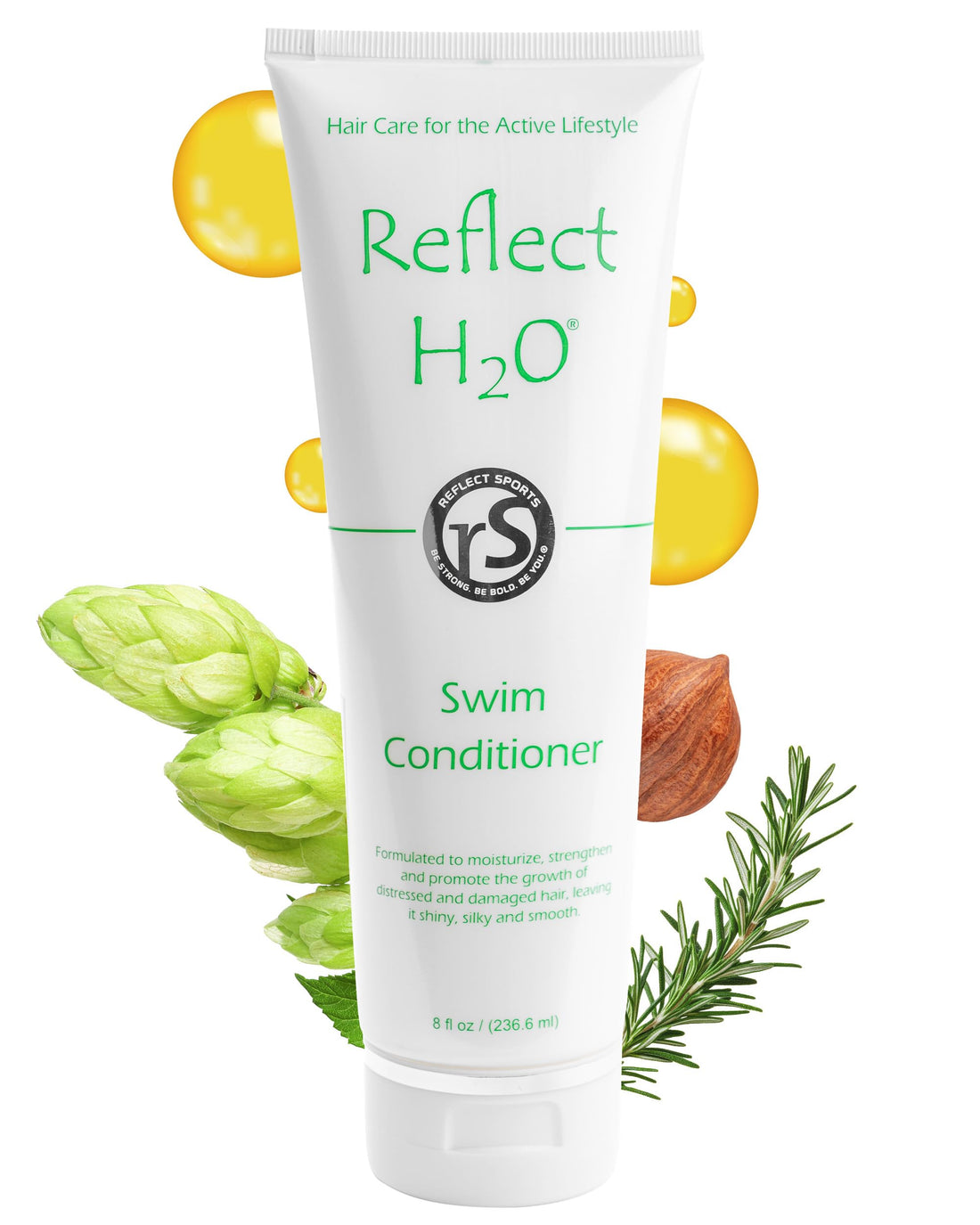Reflect HO Swim Conditioner - Moisturizing & Strengthening Swim Hair Care Conditioner for Damaged Hair - Sulfate-Free Chlorine Hair Protection with Rosemary & Vitamin E for Fresh, Hydrated Hair - 8oz