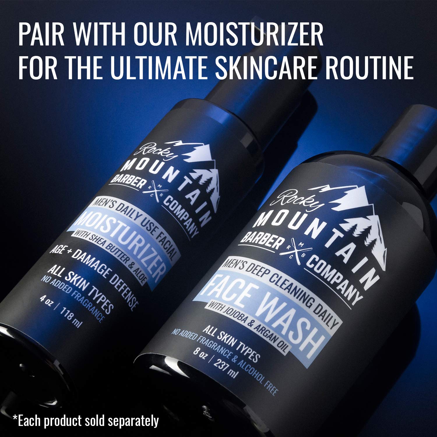 Face Wash Cleanser for Men - Non-Irritating Sensitive Hydrating Unscented for All Skin Types - Paraben & SLS Free with Jojoba Oil, Argan Oil, Chamomile Floral water, Aloe Vera - Clog-Free Cleanse