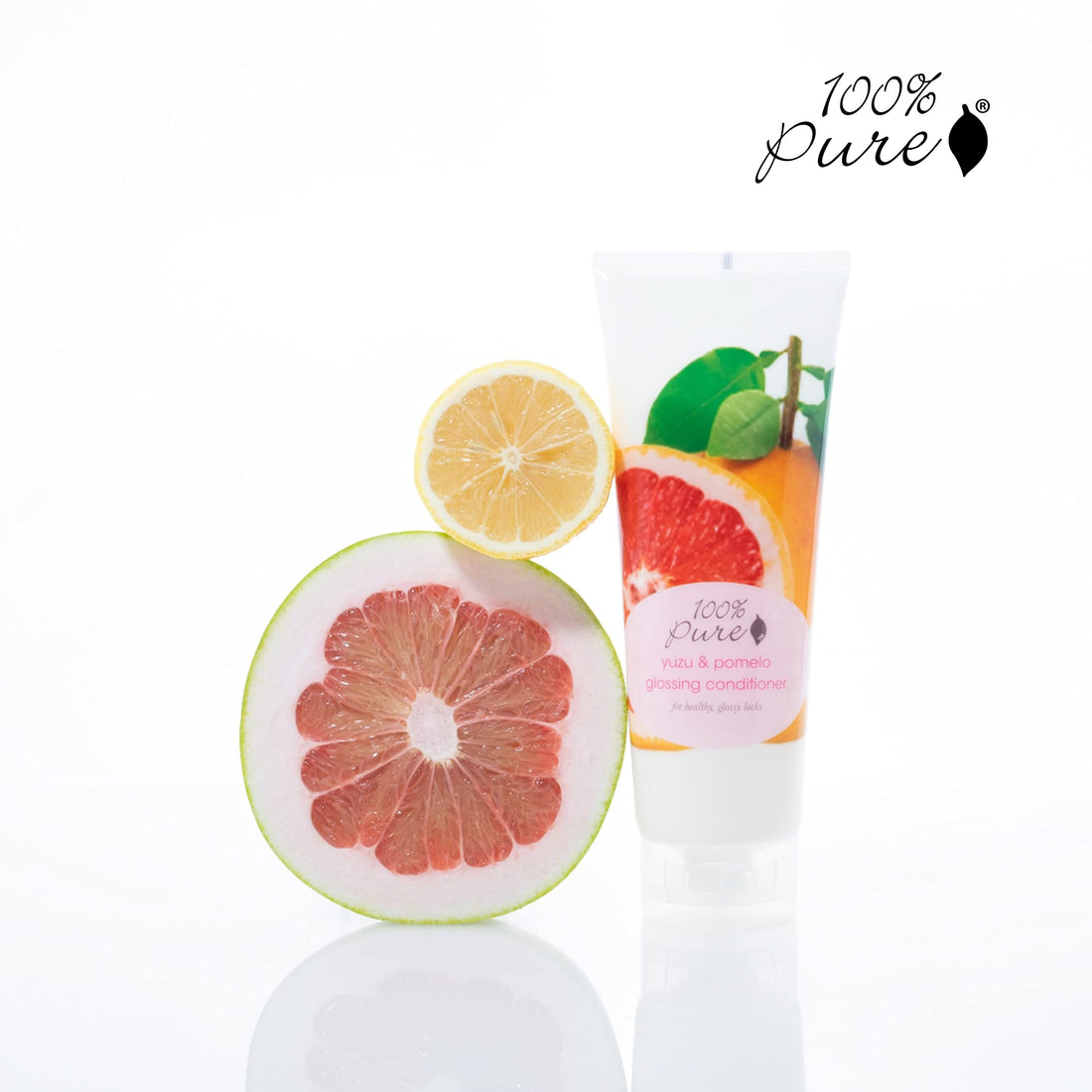 100% PURE Yuzu & Pomelo Glossing Conditioner Revitalizing & Hydrating Nutrient Boost of Kelp Flax Seed Oil & Vitamin E Helps Restore Hair Shine Body & Strength for Women & Men, Vegan - 8 Fl Oz