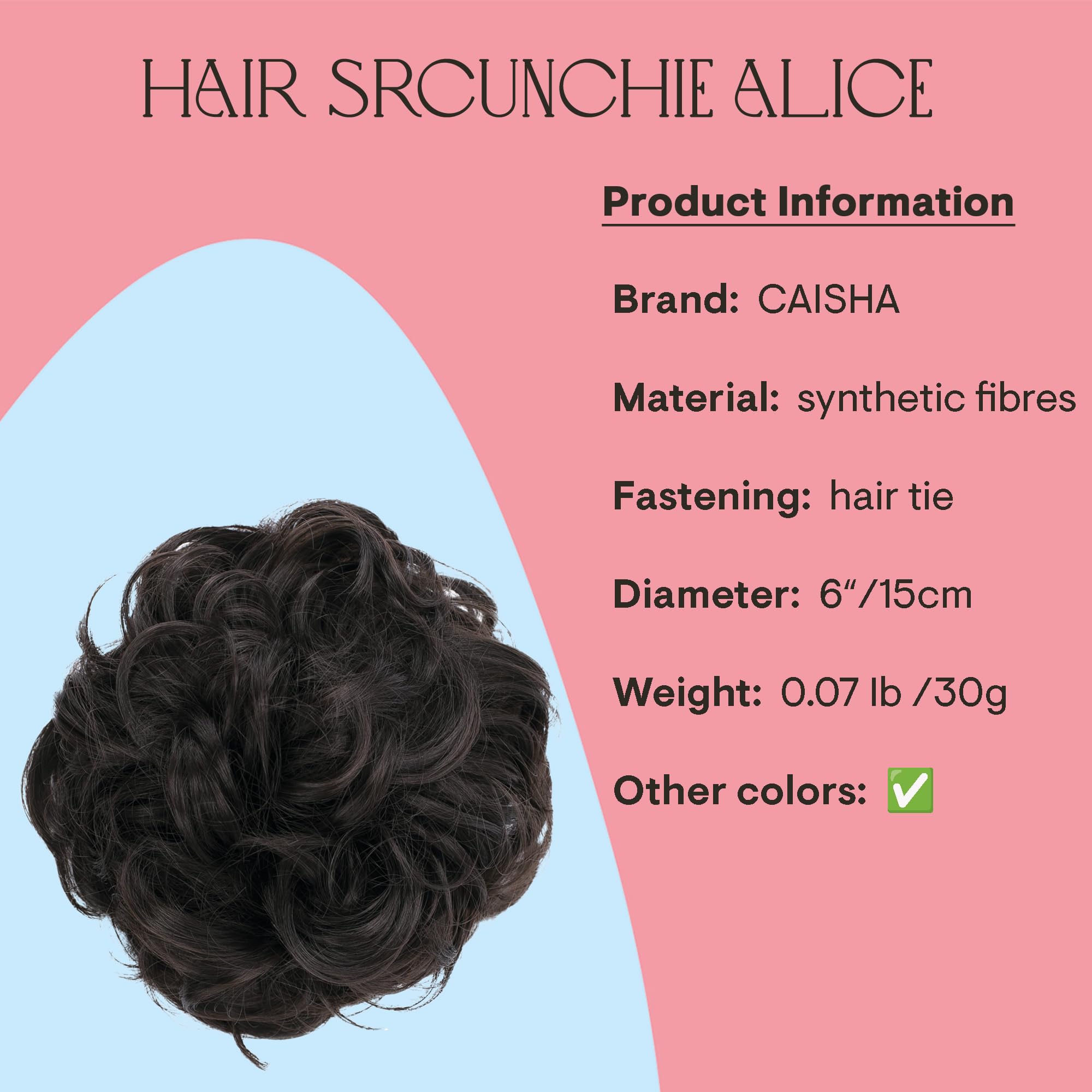 dark brown 4A : PRETTYSHOP Scrunchie Scrunchy Bun Up Do Hair piece Hair Ribbon Ponytail Extensions Wavy Curly or Messy dark brown 4A