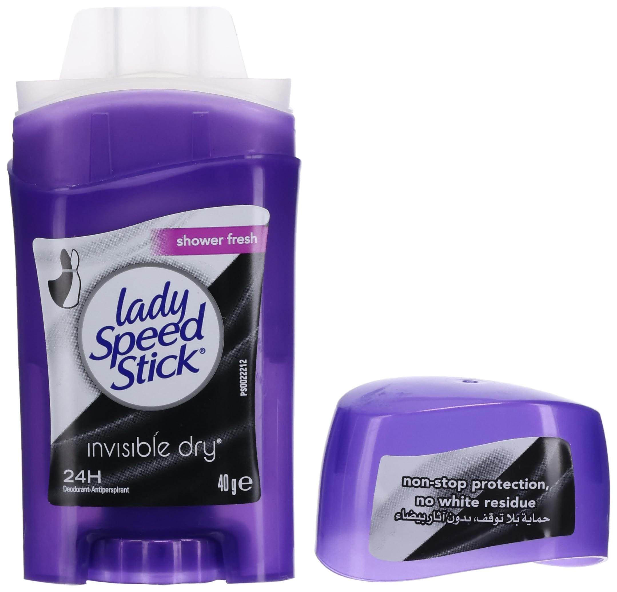 Lady Speed Stick Anti-Perspirant & Deodorant, Invisible Dry, Shower Fresh, 1.4 oz (39.6 g)