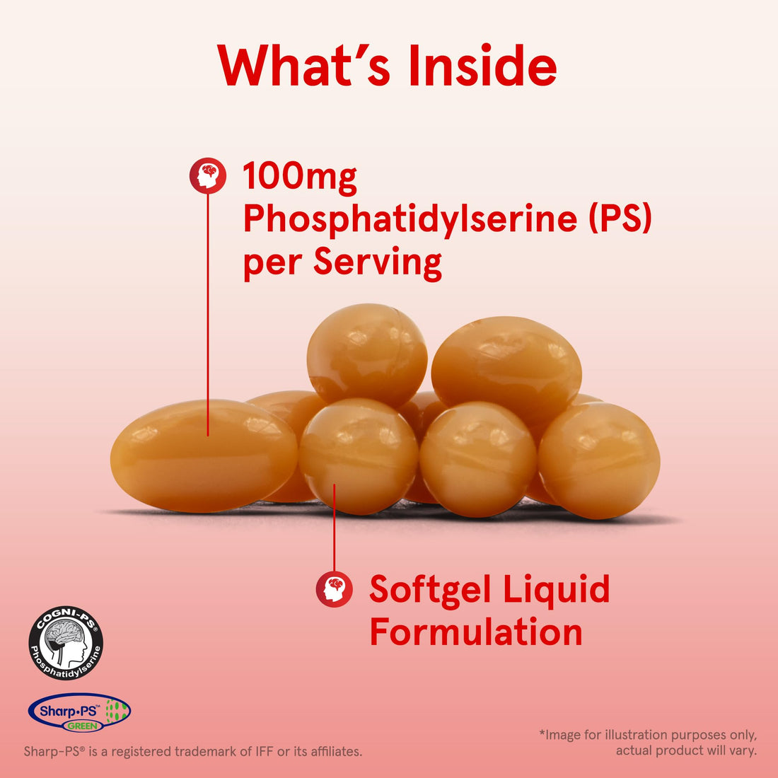 Jarrow Formulas PS100 Phosphatidylserine 100 mg, Dietary Supplement for Brain Health and Cognition Support, 120 Softgels, 40-120 Day Supply, Pack of 12