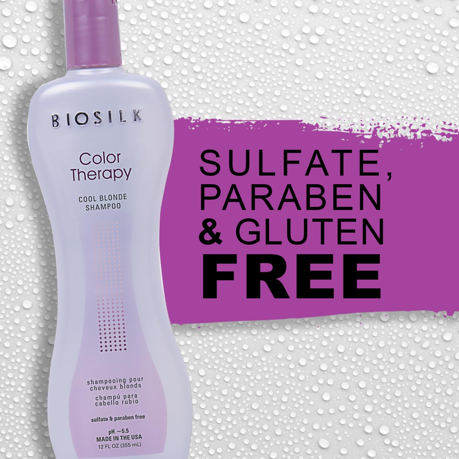 Biosilk Color Therapy Cool Blonde Shampoo, 12 Fluid Ounce