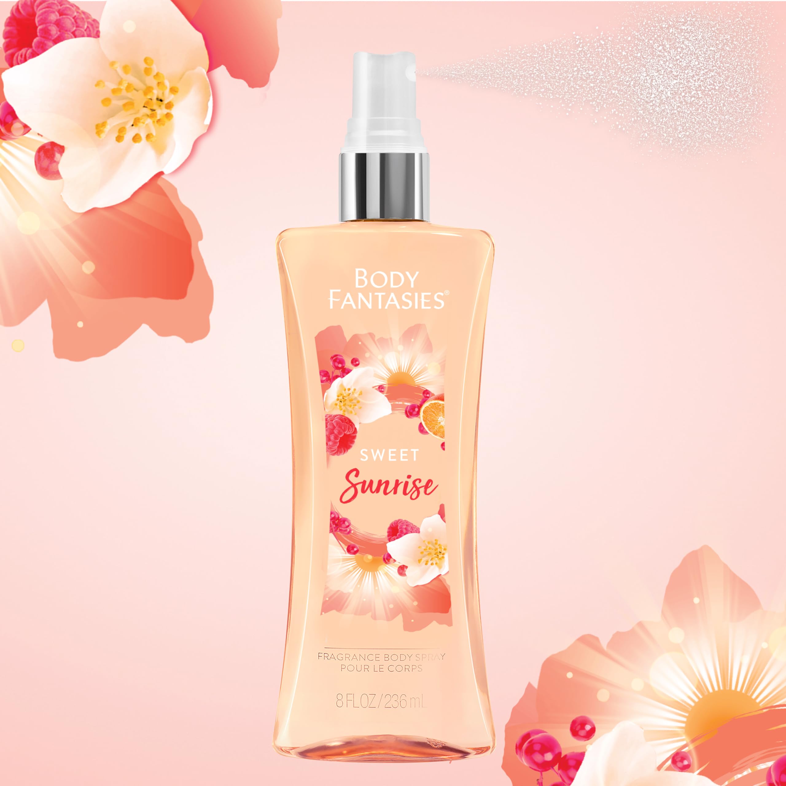 BODY FANTASIES SIGNATURE Fragrance Body Mist for Girls & Women Sweet Sunrise Fantasy, 236ml | Long Lasting Body Spray and Perfume for Women