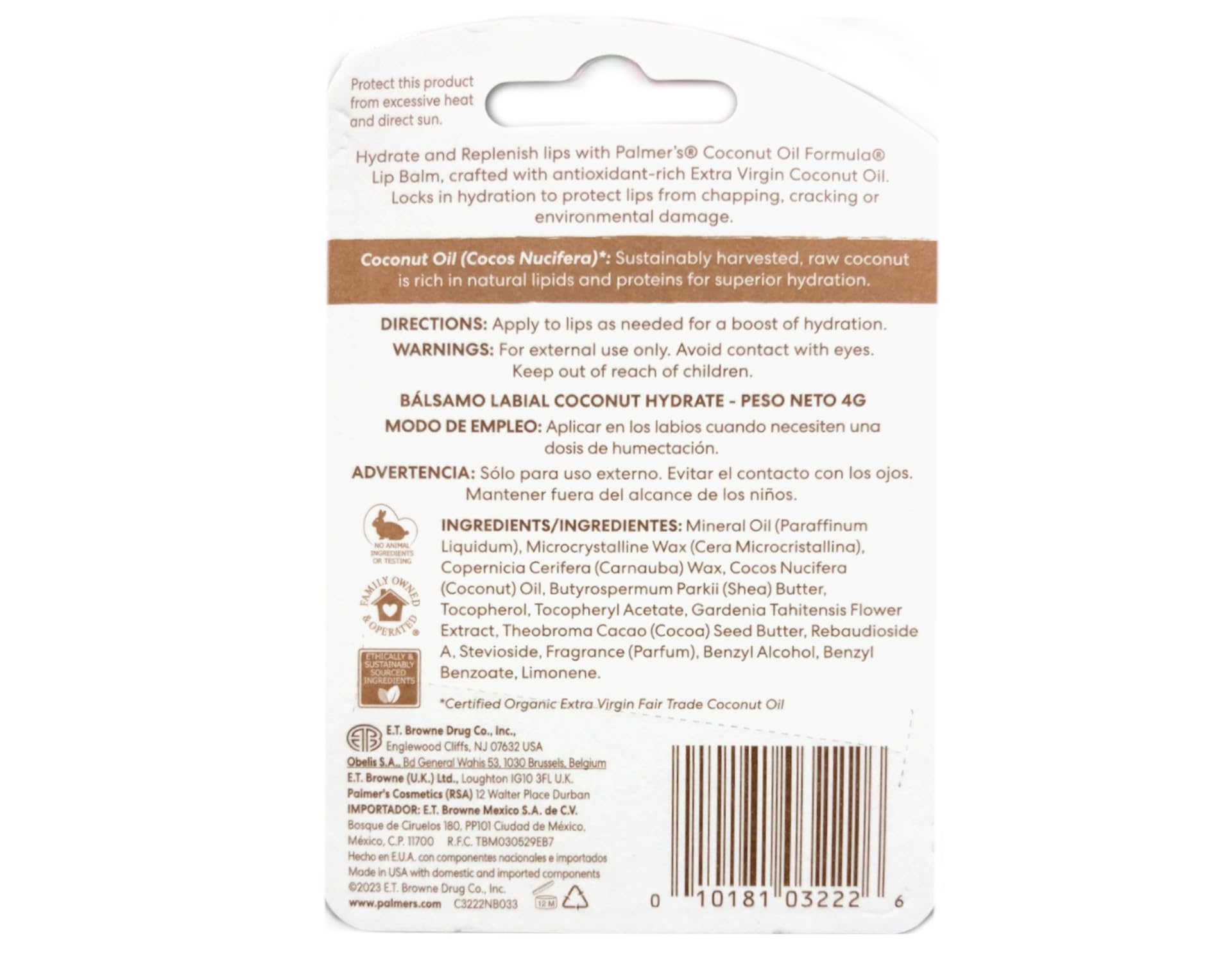 Palmer's Coconut Oil Lip Balm, 48 Hr Moisture 0.15 oz.