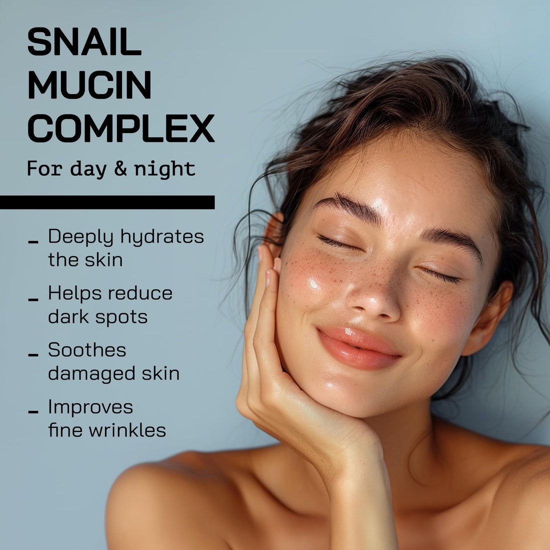 Snail Mucin Serum - Advanced Snail 96 Mucin Power Essence with Hyaluronic Acid & Centella - Skin Repair Hydrating & Moisturising Face Serum for Women - 3.38 Fl. oz 100 ml - Cruelty Free Skincare