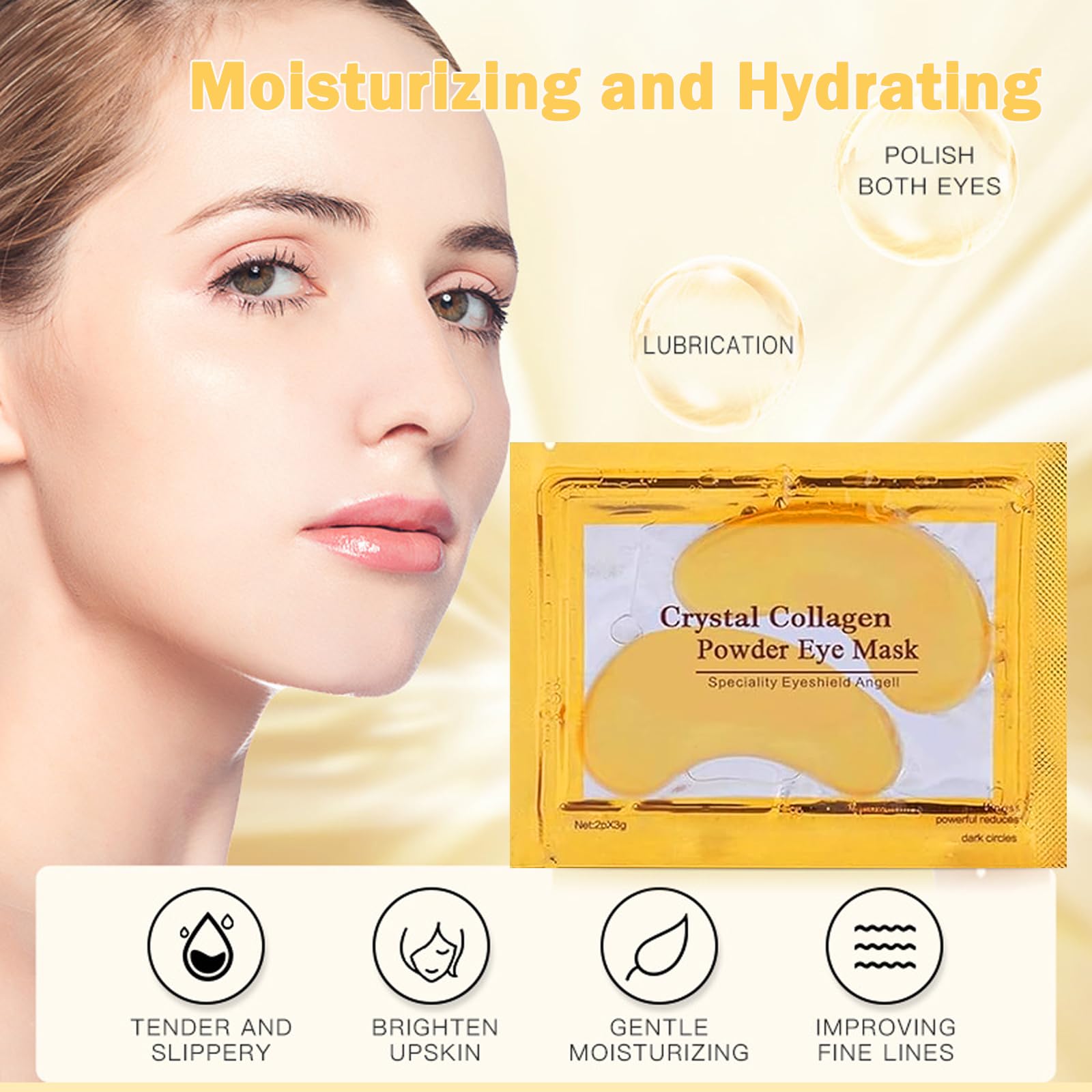 30 Pairs Lip Mask & Under Eye Mask, 24K Gold Gel Eye Masks,Collagen Moisturizing Lip Masks for Dry Lips, Effectively Nourishes Skin Care