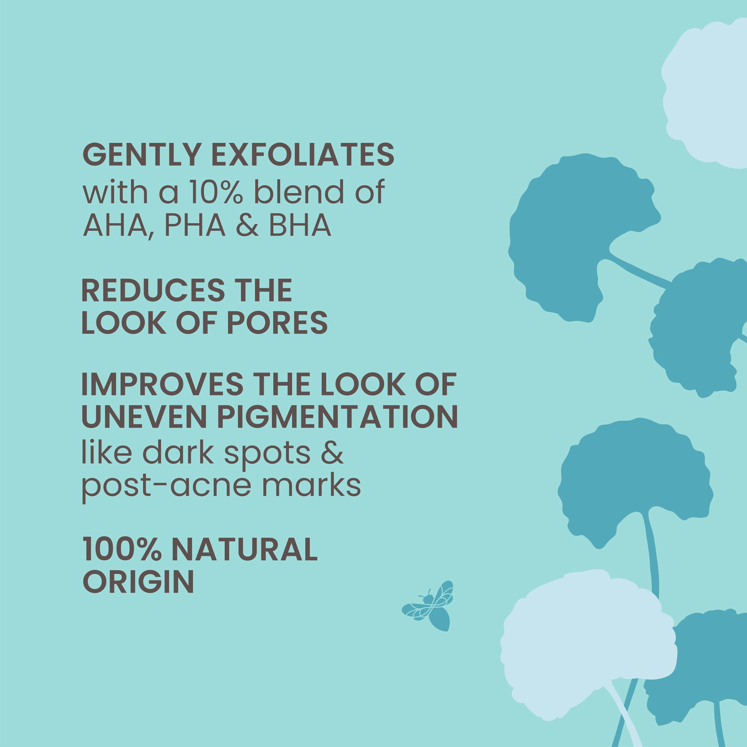 Burt’s Bees Clear and Balanced Even Tone Liquid Face Exfoliator, Gentle Exfoliator Reduces Look of Pores and Improves Uneven Pigmentation, 12 Oz