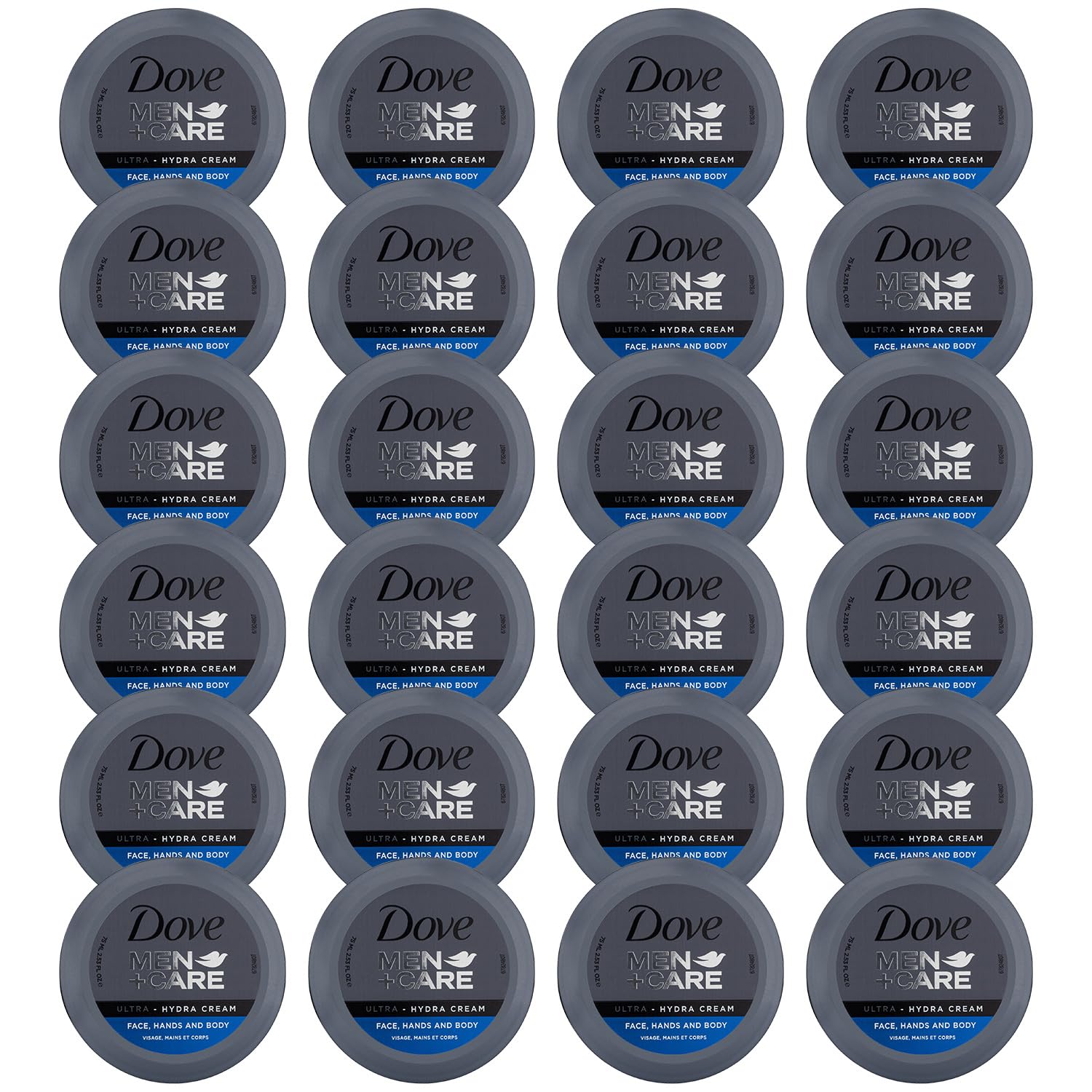 Dove Men+Care Ultra Hydra Cream - Dove Lotion, 3-In-1 Advanced Skin Care for Men, Face Cream, Hand & Body Lotion for Dry Skin, 2.53 Fl Oz (Pack of 24)