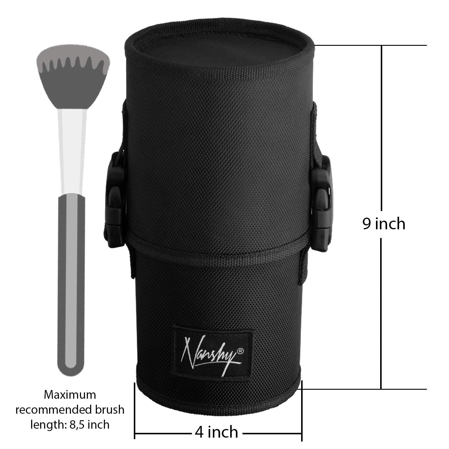Nanshy Makeup Brush Holder Tube Pouch Bag Stand Up Cosmetic Case