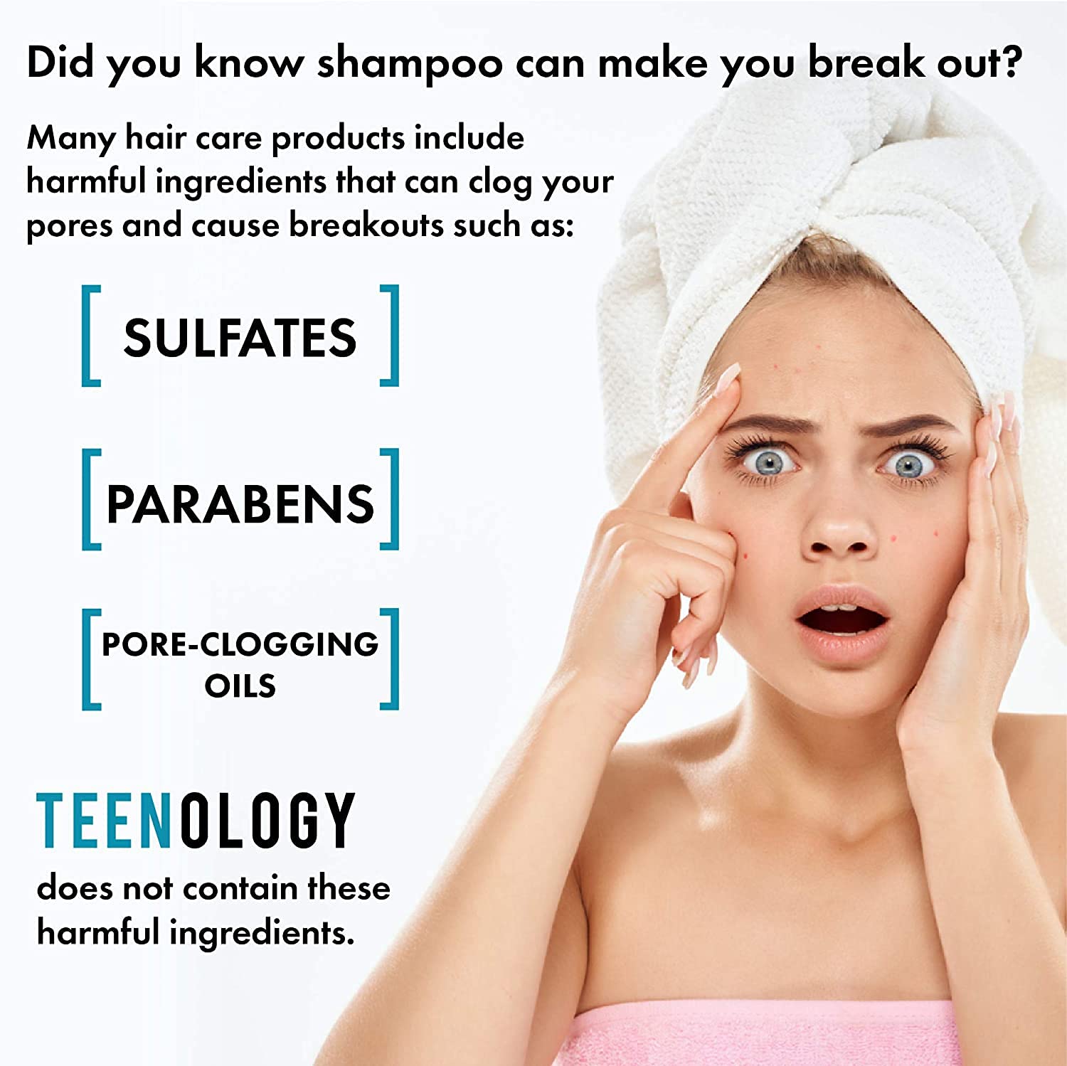 TEENOLOGY Conditioner for Teens - Avoid Forehead Acne and Breakouts - Sulfate and Paraben Free, Noncomedogenic, Natural Botanical Extracts, Vanilla Almond - 16 oz.