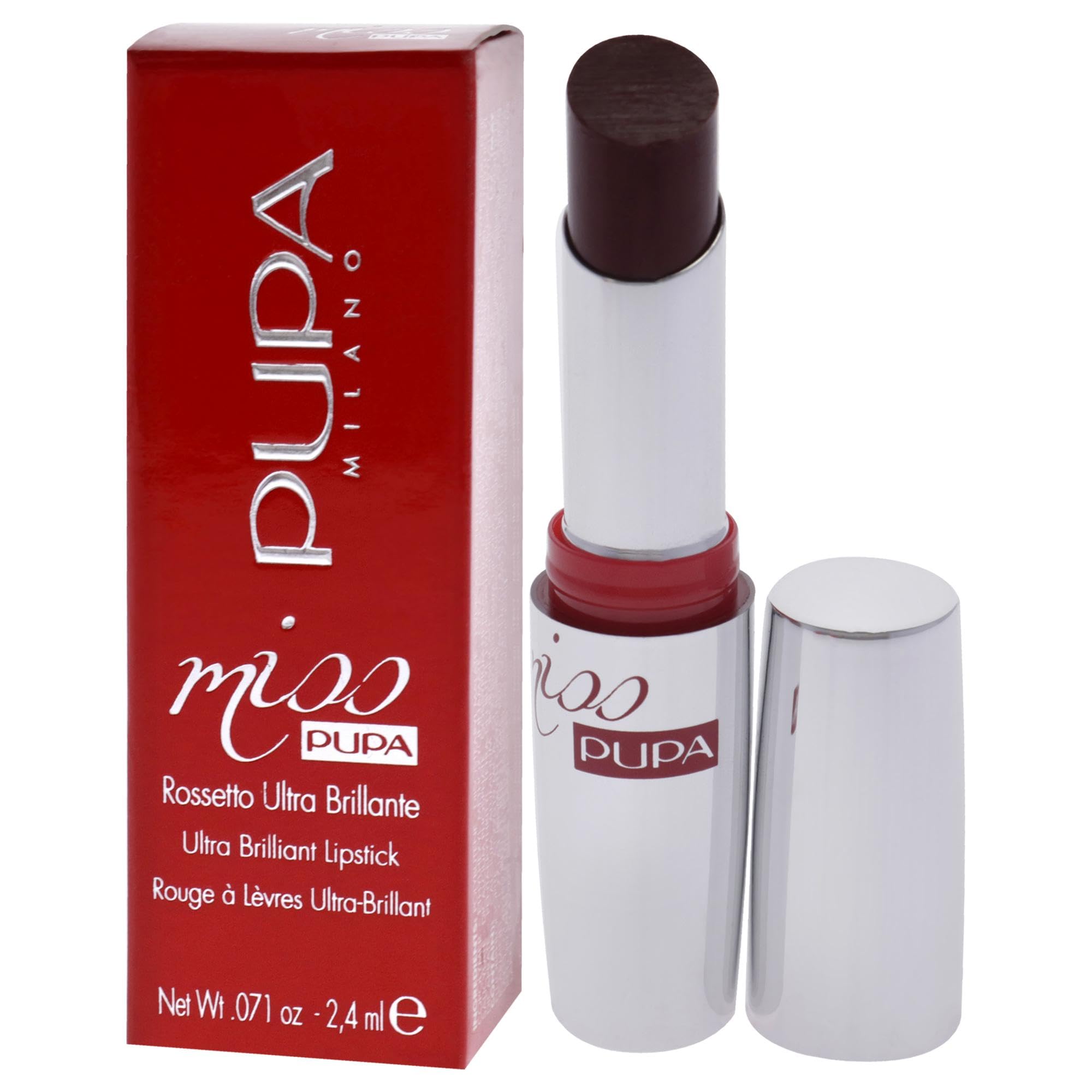 PUPA Milano Miss PUPA Milano Lipstick - Creamy, Ultra Pigmented Color For Lips - Nourishing Formula - Crystal-Effect Lipstick - Ultimate Boost Of Volume And Hydration - 504 Ruby Red - 0.071 OZ