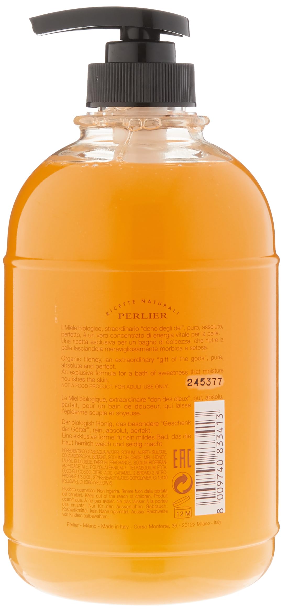 Perlier Bath Cream, Honey, 16.9 Fluid Ounce