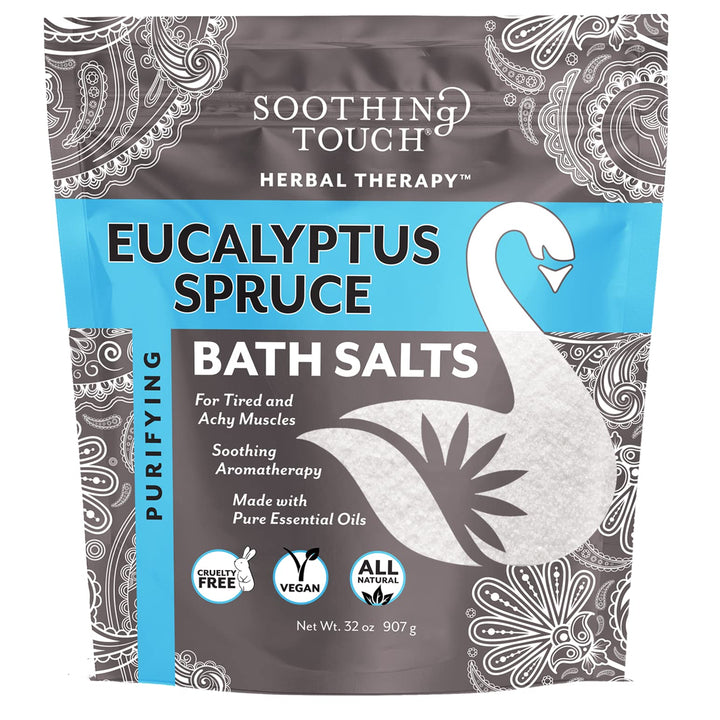 Soothing Touch Spruce Bath Salts Pouch, Eucalyptus, 32 Ounce