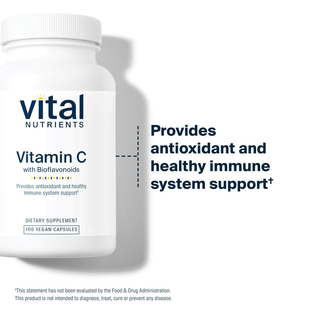 Vital Nutrients Vitamin C with Bioflavonoids | Vegan Supplement for Immune Support* | 1000mg Vitamin C and 500mg Citrus Bioflavonoid | Gluten, Dairy and Soy Free | Non-GMO | 100 Capsules