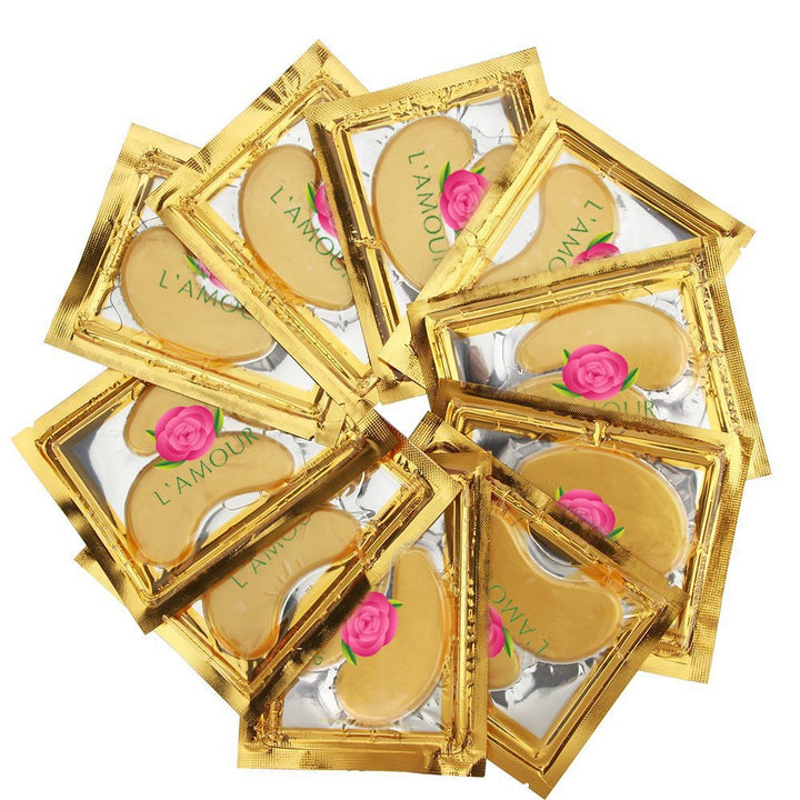 30 pairs of 24K Gold Powder Crystal Gel Collagen Eye Masks | For Anti-Aging & Moisturizing; Reducing Dark Circles, Puffiness, Wrinkles | By L'Amour