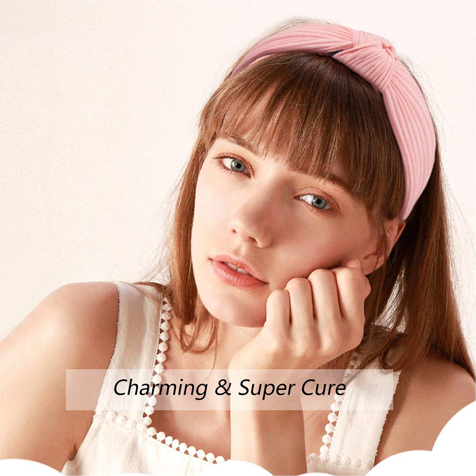 Ondder 10 Pack Knotted Headbands Wide Headbands Bowknot Hard Headbands Headwear Turban Headbands Cute Hair Accessories for Women (10 Pack Knotted Headbands)