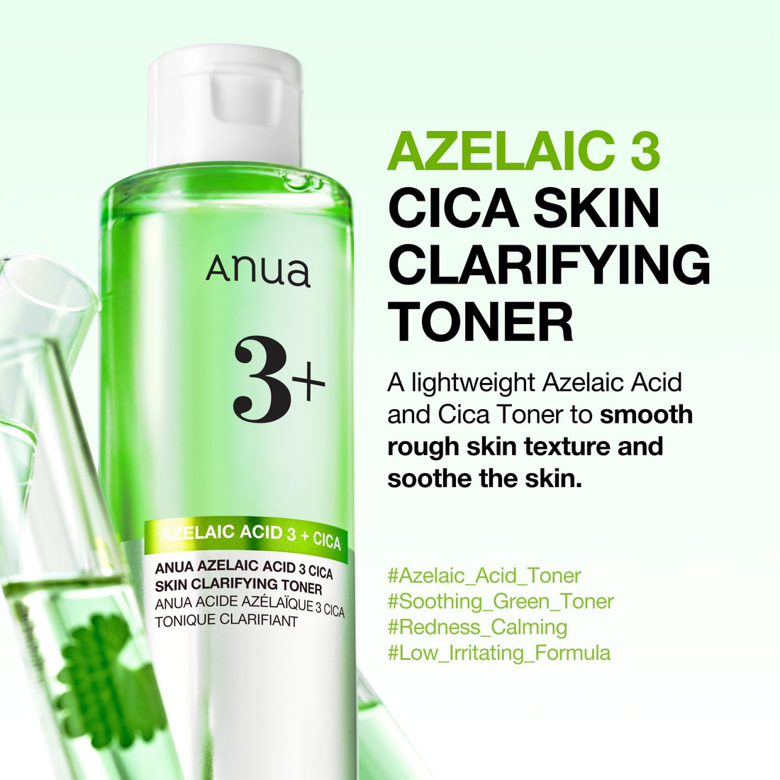 Anua Azelaic Acid 3 CICA Skin Claryfing Toner, Soothing & Clear Care, with Salicylic Acid & Azelaic Acid, Sebum & Spot Care, Suitable for Sensitive Skin, Korean Skin Care (250ml / 8.45 fl.oz.)