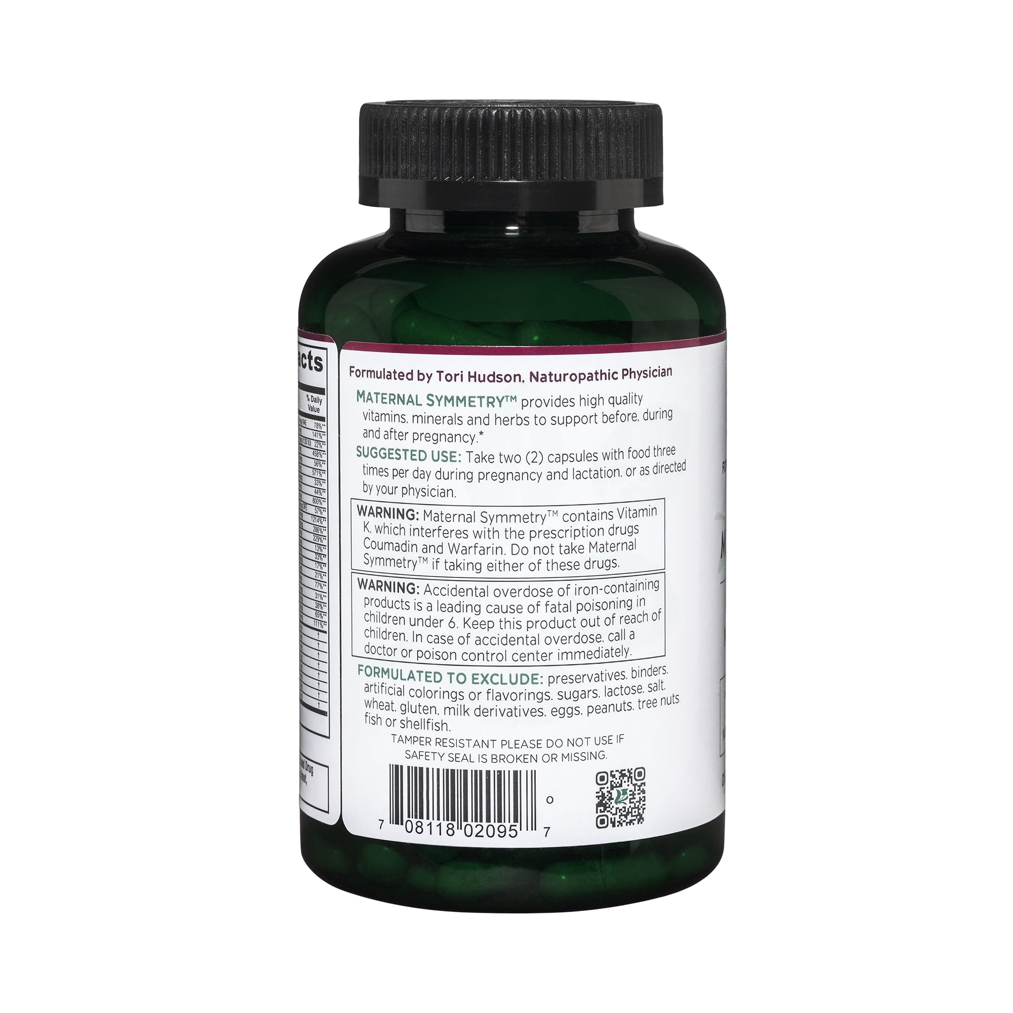 Vitanica Maternal Symmetry, Prenatal and Postnatal Vitamins, Vegan, 180 Capsules