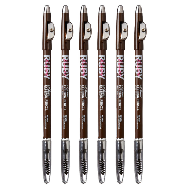 Kiss Go Brow Eyebrow Wooden Pencil Light Medium Brown(6 Pieces)