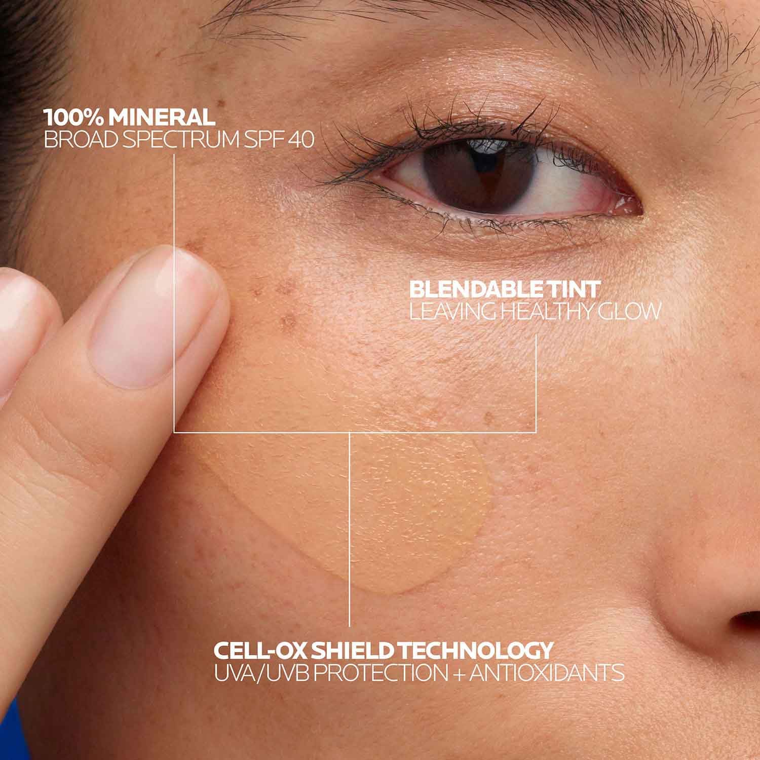 La Roche-Posay Anthelios Tinted Sunscreen SPF 40+, Broad Spectrum SPF + Antioxidants, Titanium Dioxide & Zinc Oxide Sunscreen, 4 Flexible Shades With No White Cast, Oil Free & Oxybenzone Free