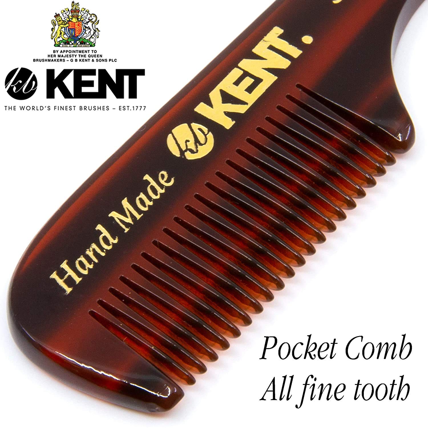 Kent 83T 3.25 80mm Handmade Limited Edition Beard/Mustache Uptail Handle Comb. Sawcut (2 PACK)