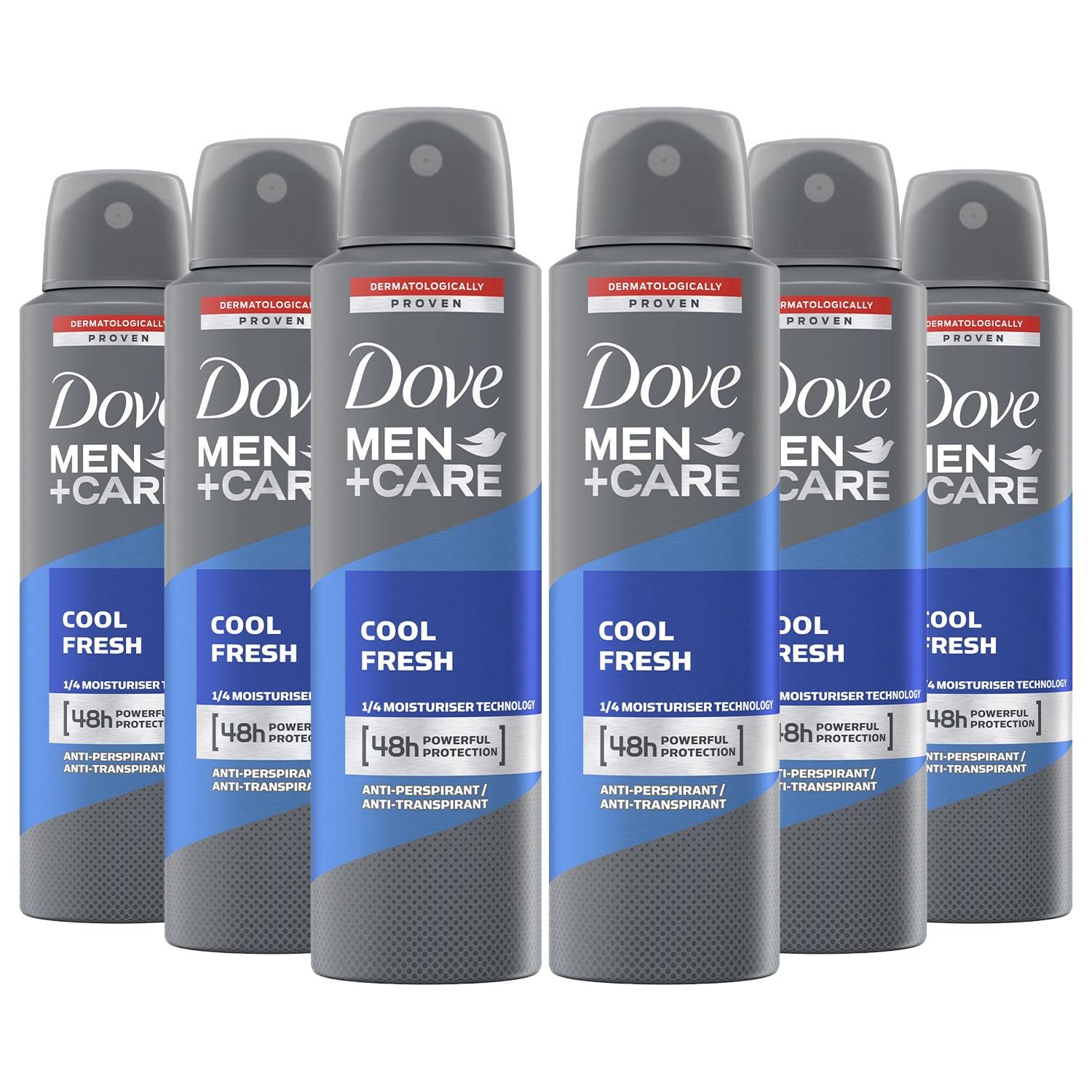 Dove Men + Care Cool Fresh Spray Deodorant & Anti-Perspirant 150Ml / 5.07 Oz, Pack Of 6