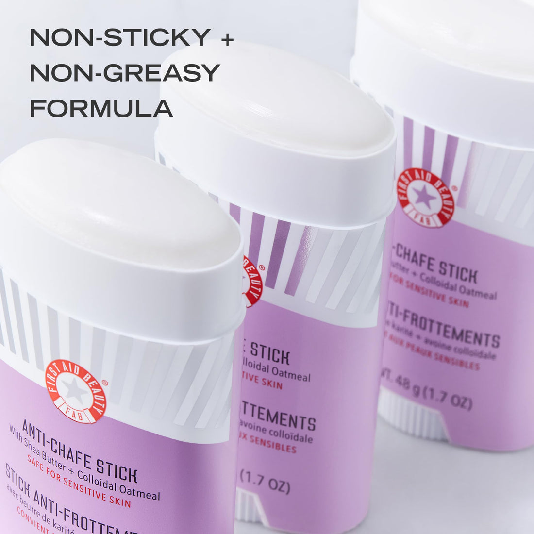 First Aid Beauty - Anti-Chafe Stick with Shea Butter and Colloidal Oatmeal, Clear Sweat-Resistant Chafe Guard Keeps Skin Comfortable for 10K Steps, Safe for Sensitive Skin, Vegan, Cruelty Free, 1.7 oz