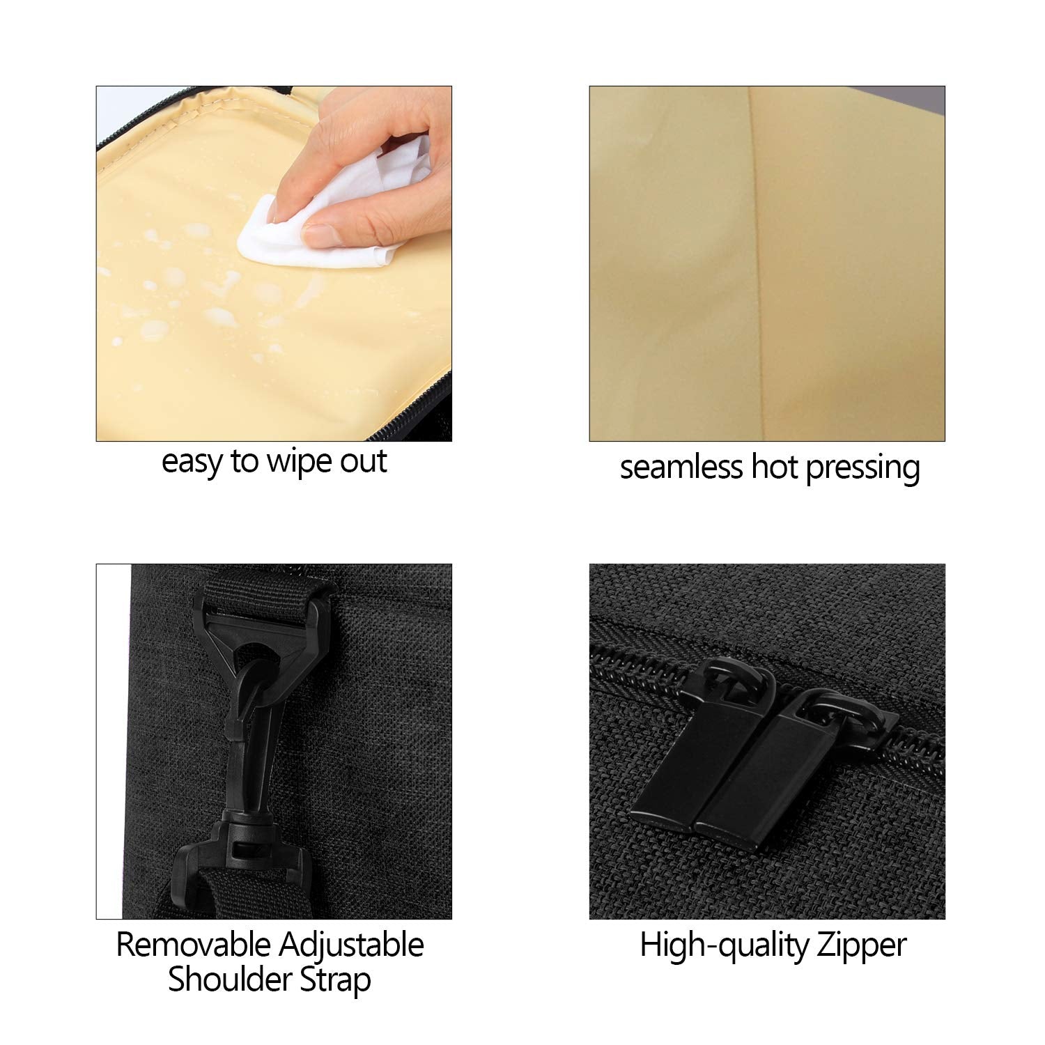 Teamoy Breastmilk Cooler Bag with Ice Pack, Travel Baby Bottle Carrier Tote Bag Fits Up to 6 Large 9 Ounce Bottles, Black