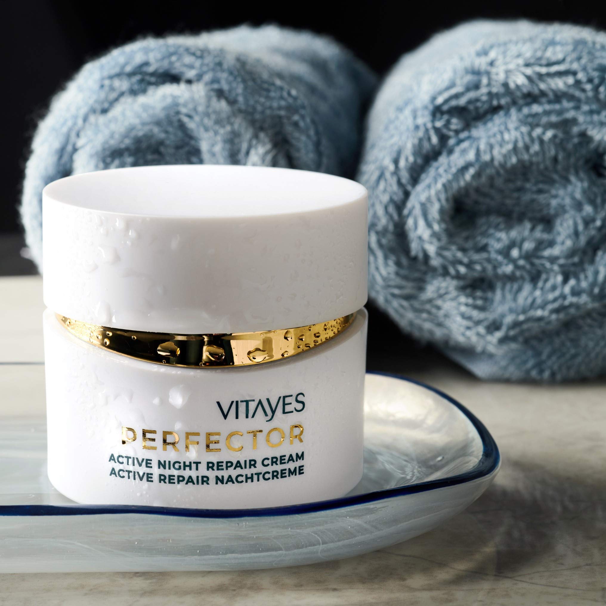 Vitayes Perfector Night Cream with Hydrasalinol and Active Repair Complex, Anti-Aging Moisturizing Cream for Face & Skin - Made in Germany - 50 ml