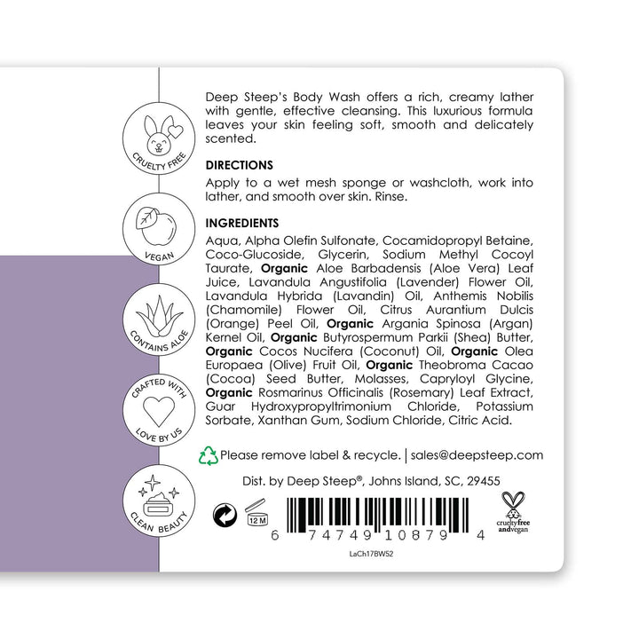 Deep Steep Body Wash, 17 Ounce (Lavender Chamomile)